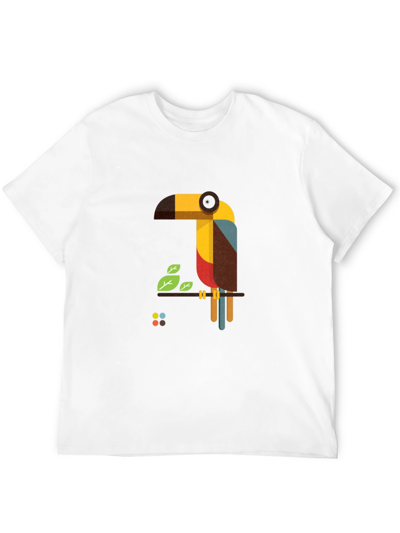Geometric Toucan Graphic Black T-Shirt