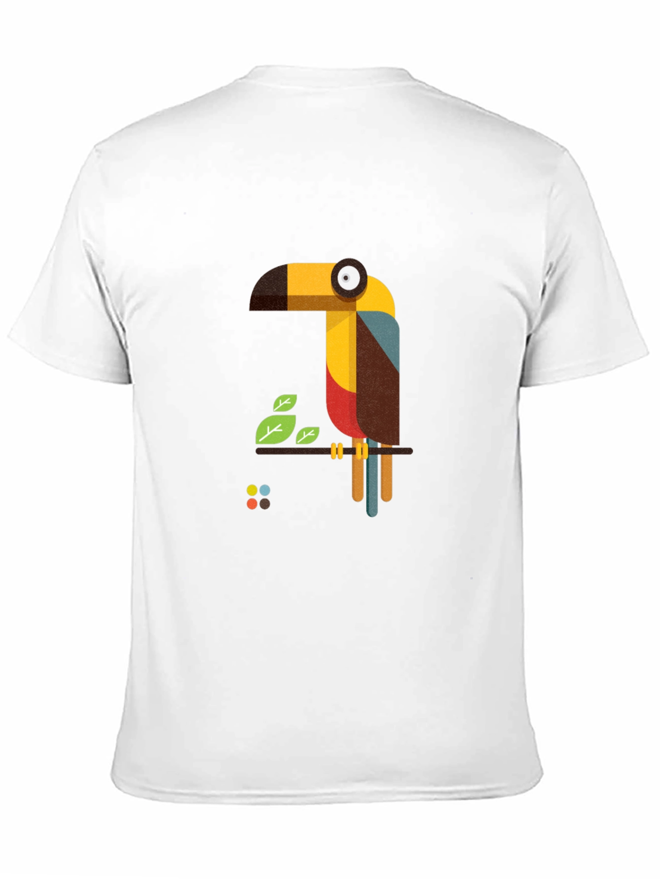Geometric Toucan Graphic Black T-Shirt