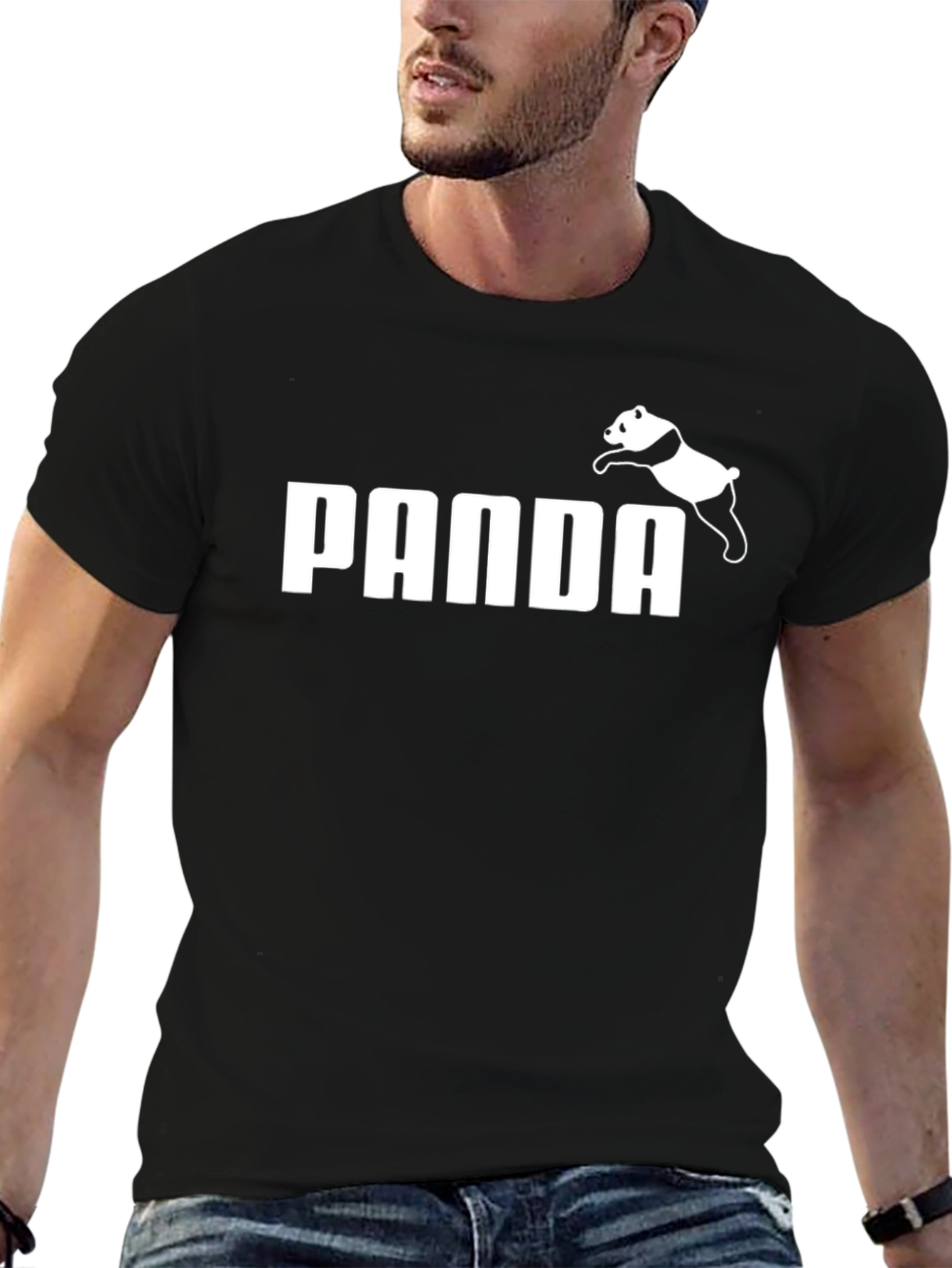 PANDA Tee: Funny Animal Design Short Sleeve