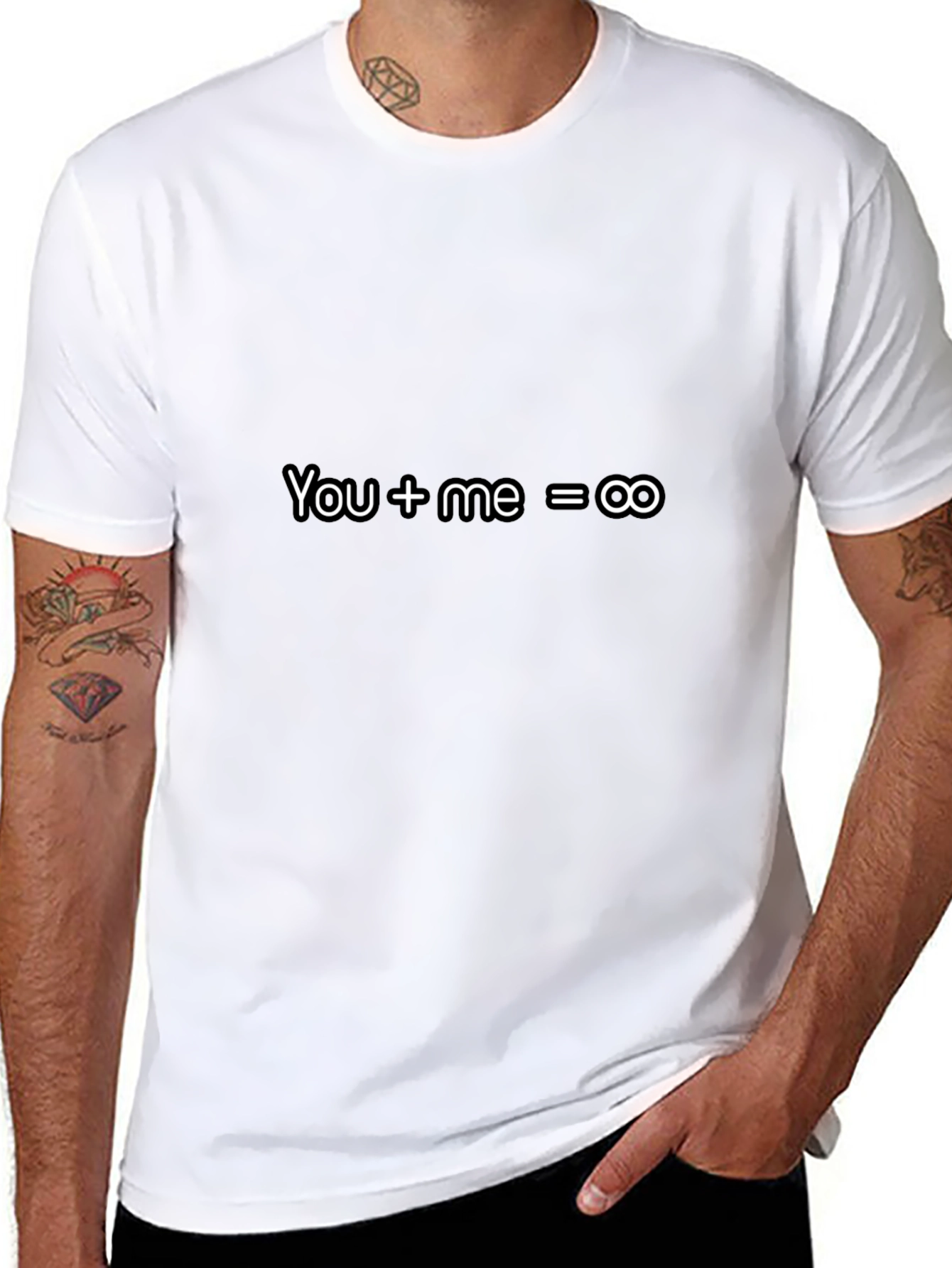 You + Me = Infinity Graphic Black Tee