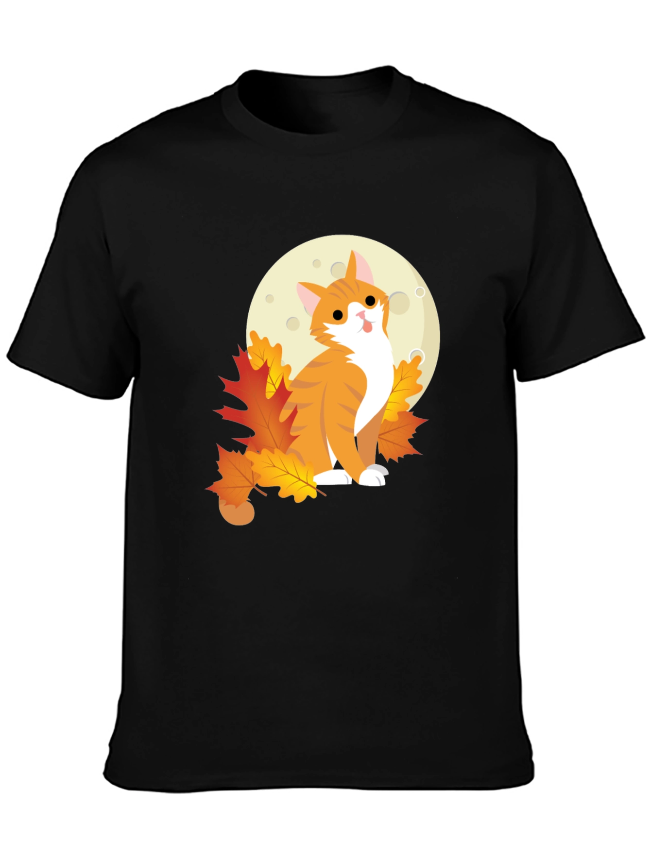 Autumn Cat Moon Graphic Tee