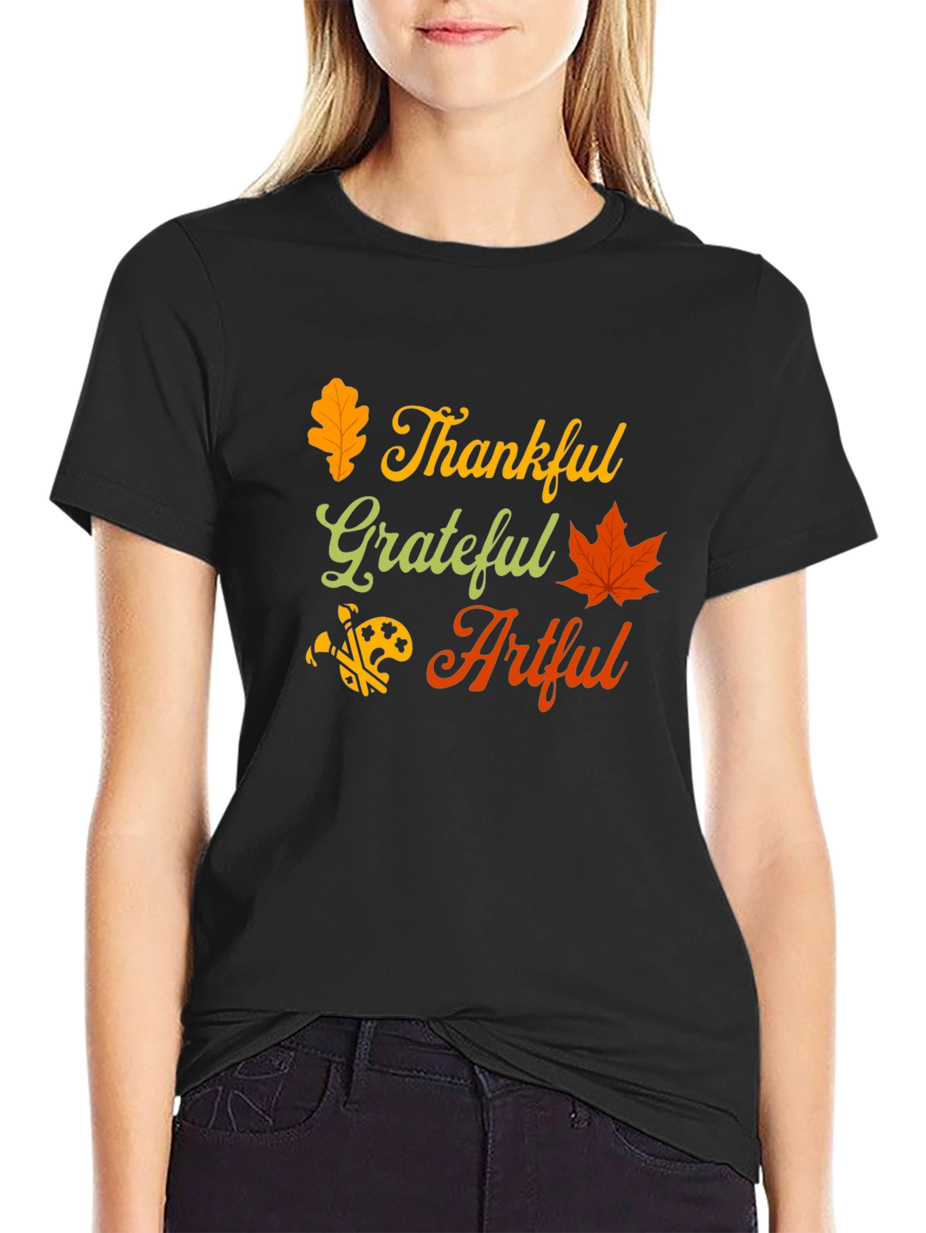 Thankful Grateful Artful Fall T-Shirt