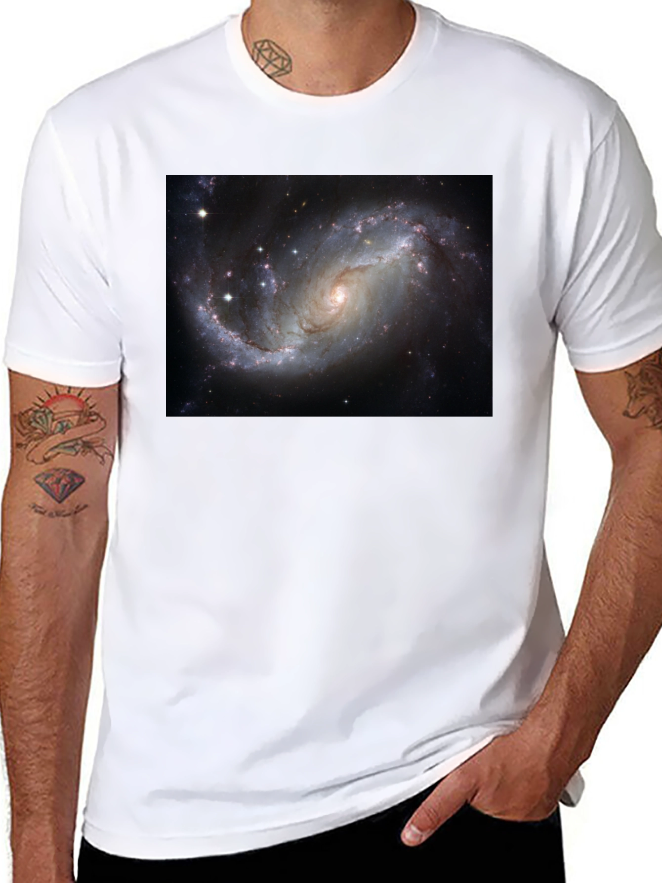 Galaxy Print Black T-Shirt - Cosmic Style