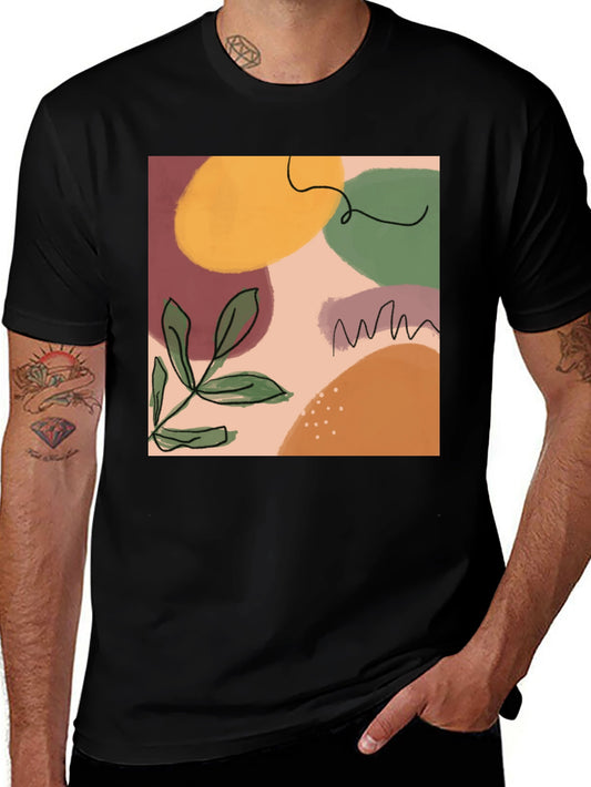 Abstract Art Print Tee - Stylish Casual Comfort
