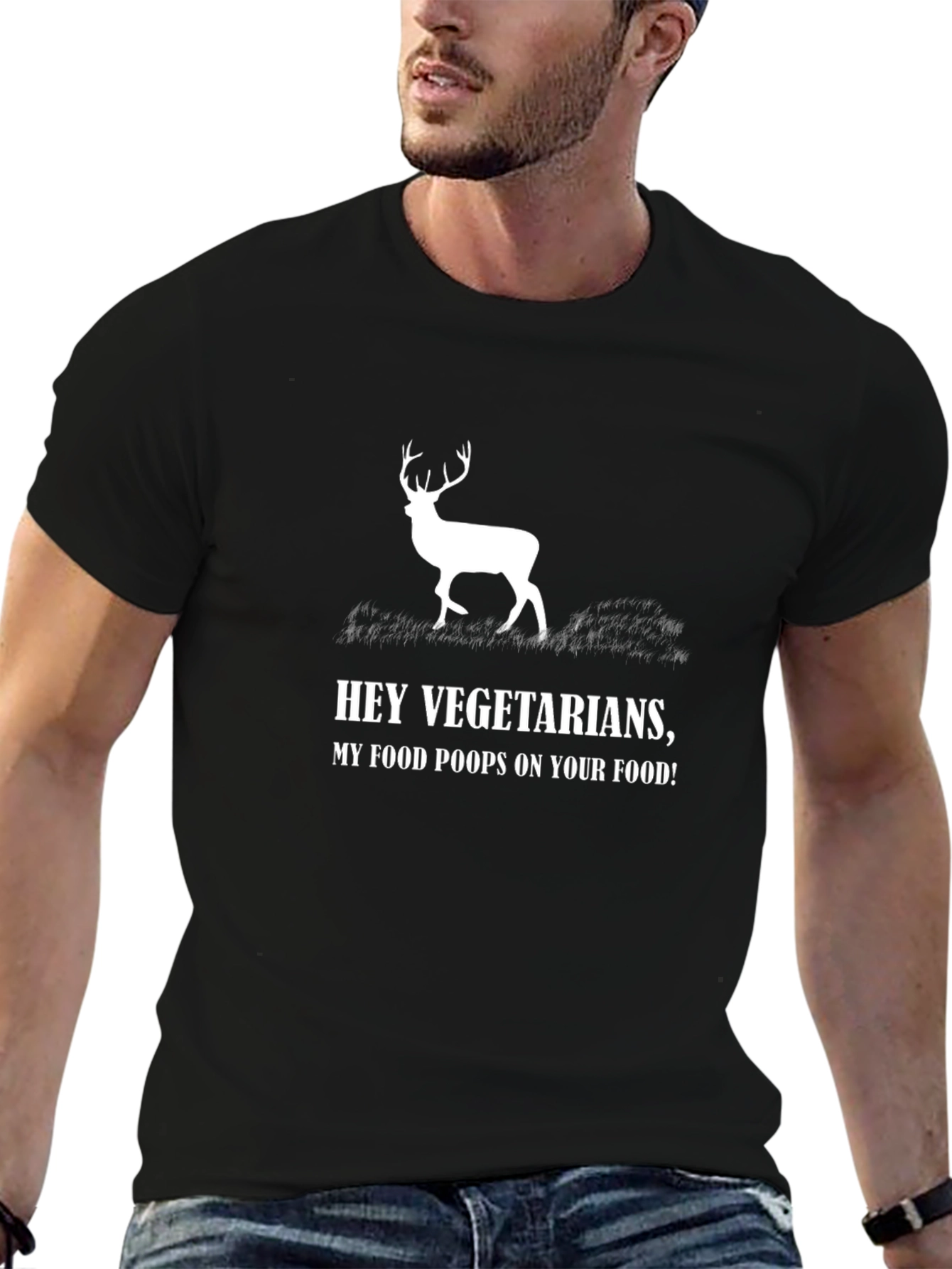 Funny Vegetarian Hunting Graphic T-Shirt