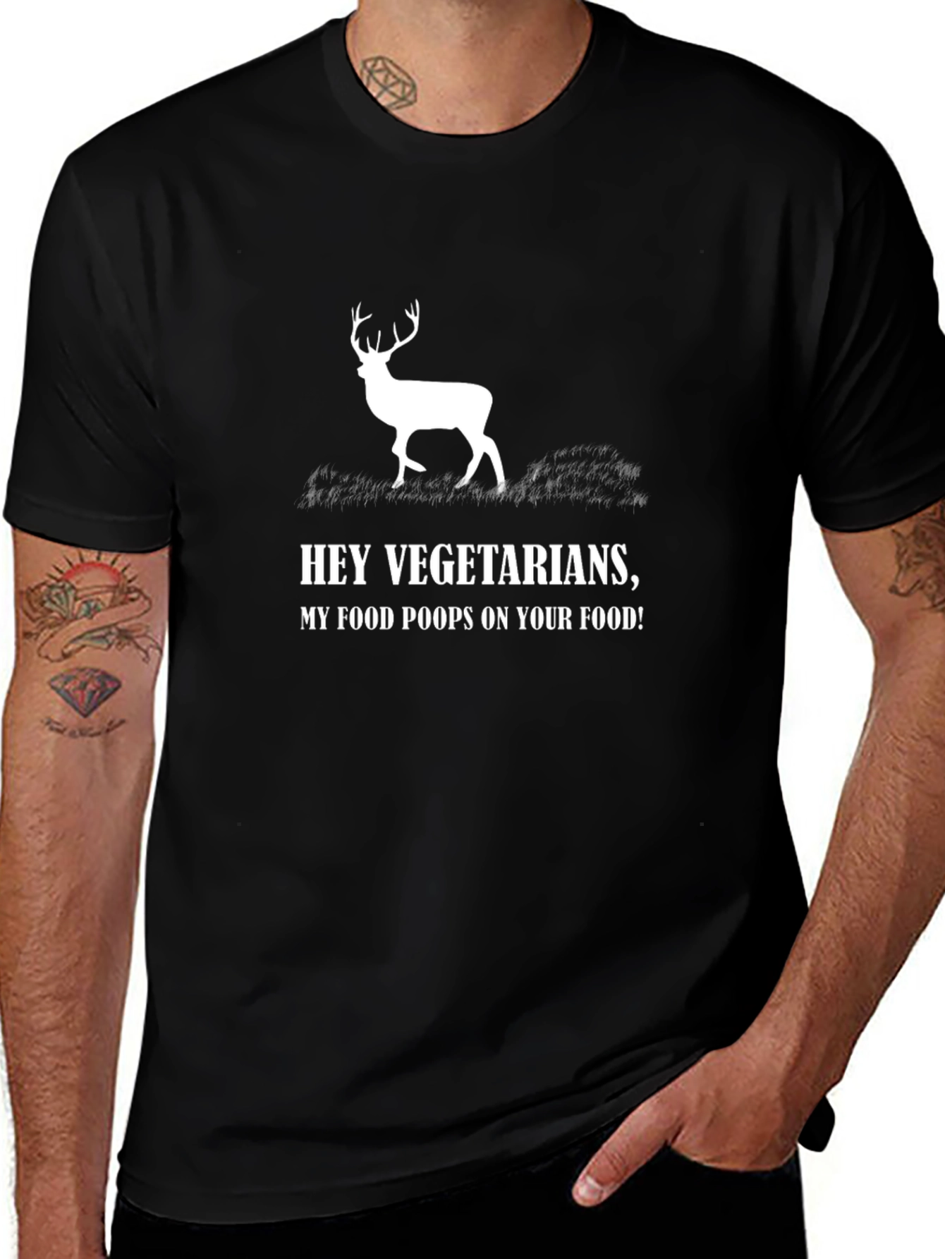 Funny Vegetarian Hunting Graphic T-Shirt
