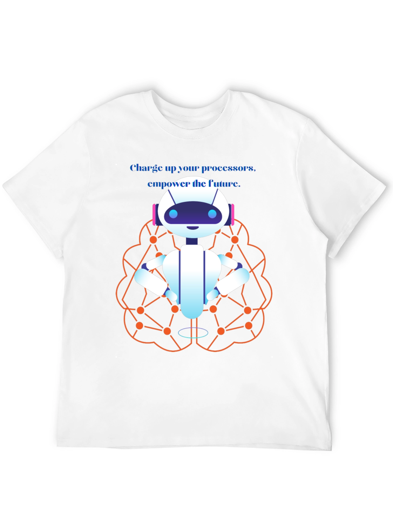 AI Robot Brain T-Shirt - Charge Up the Future
