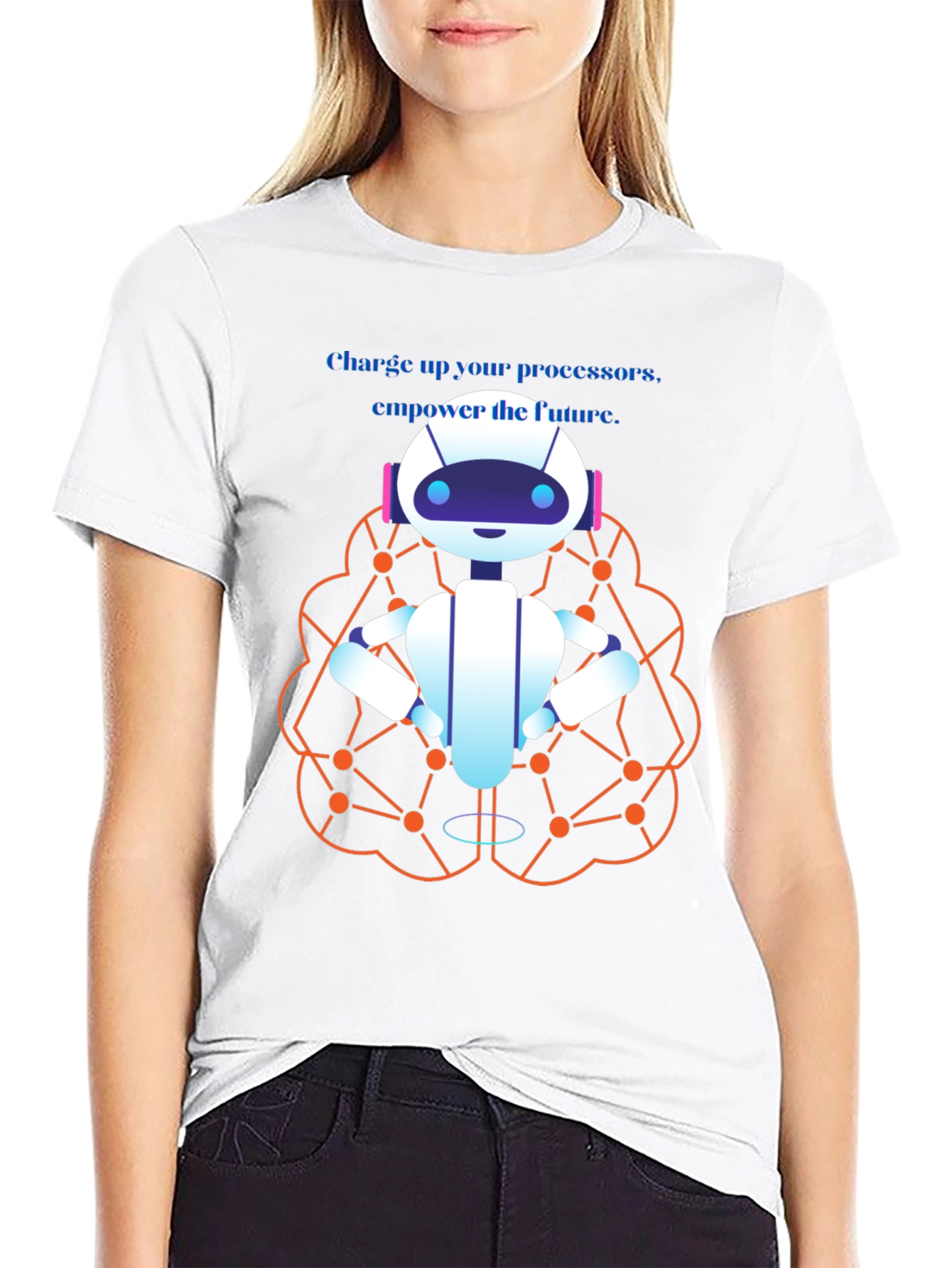 AI Robot Brain T-Shirt - Charge Up the Future