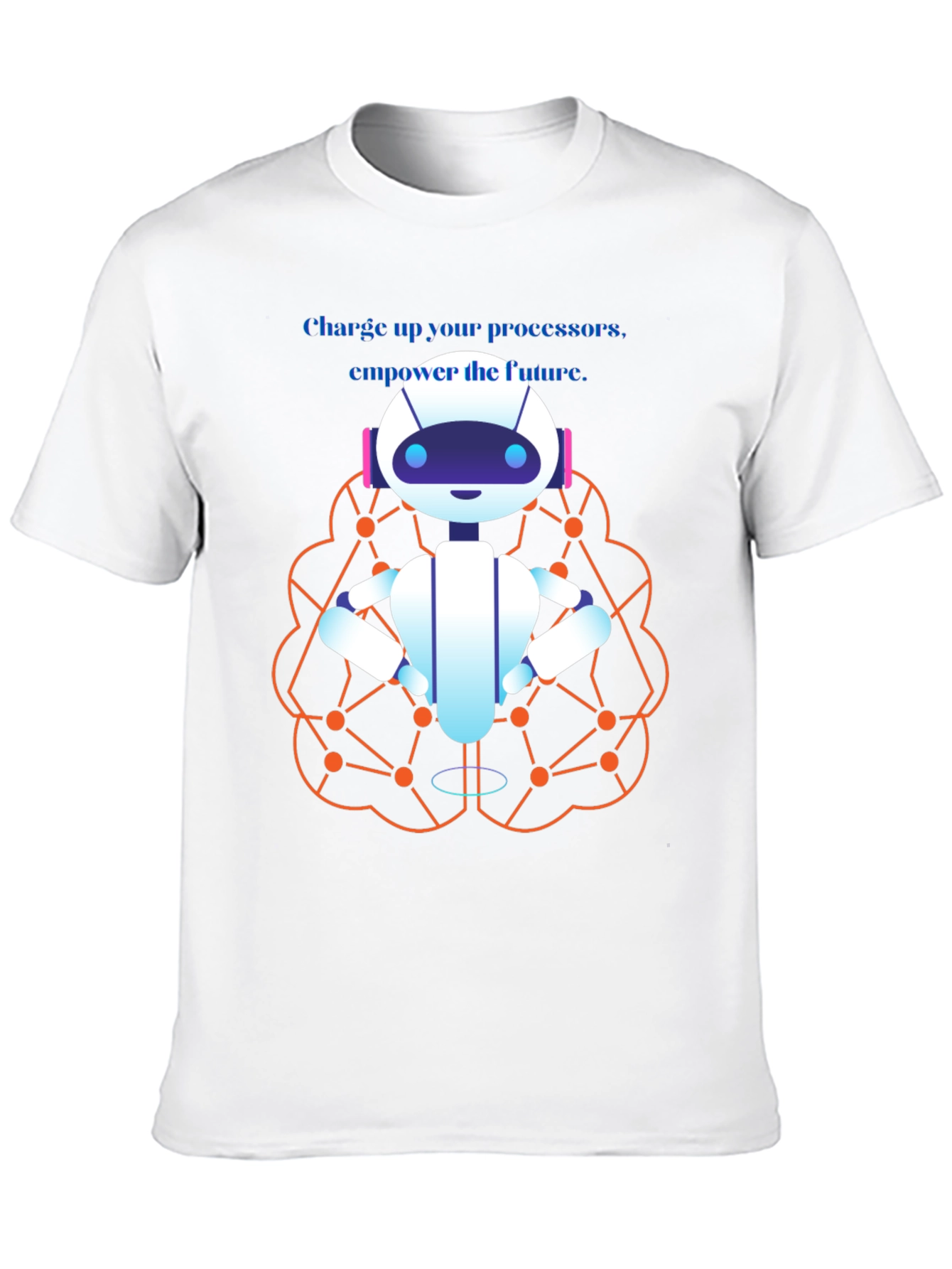AI Robot Brain T-Shirt - Charge Up the Future