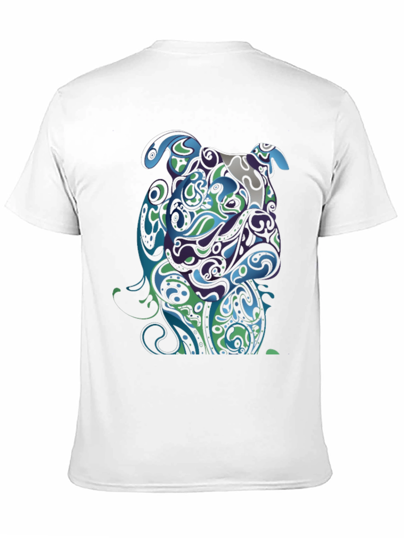 Abstract Bulldog Graphic T-Shirt - Black