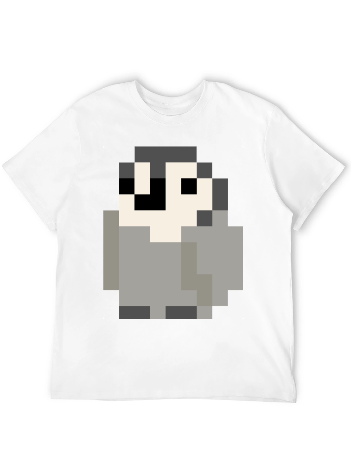 Pixel Art Penguin Graphic Tee - Black