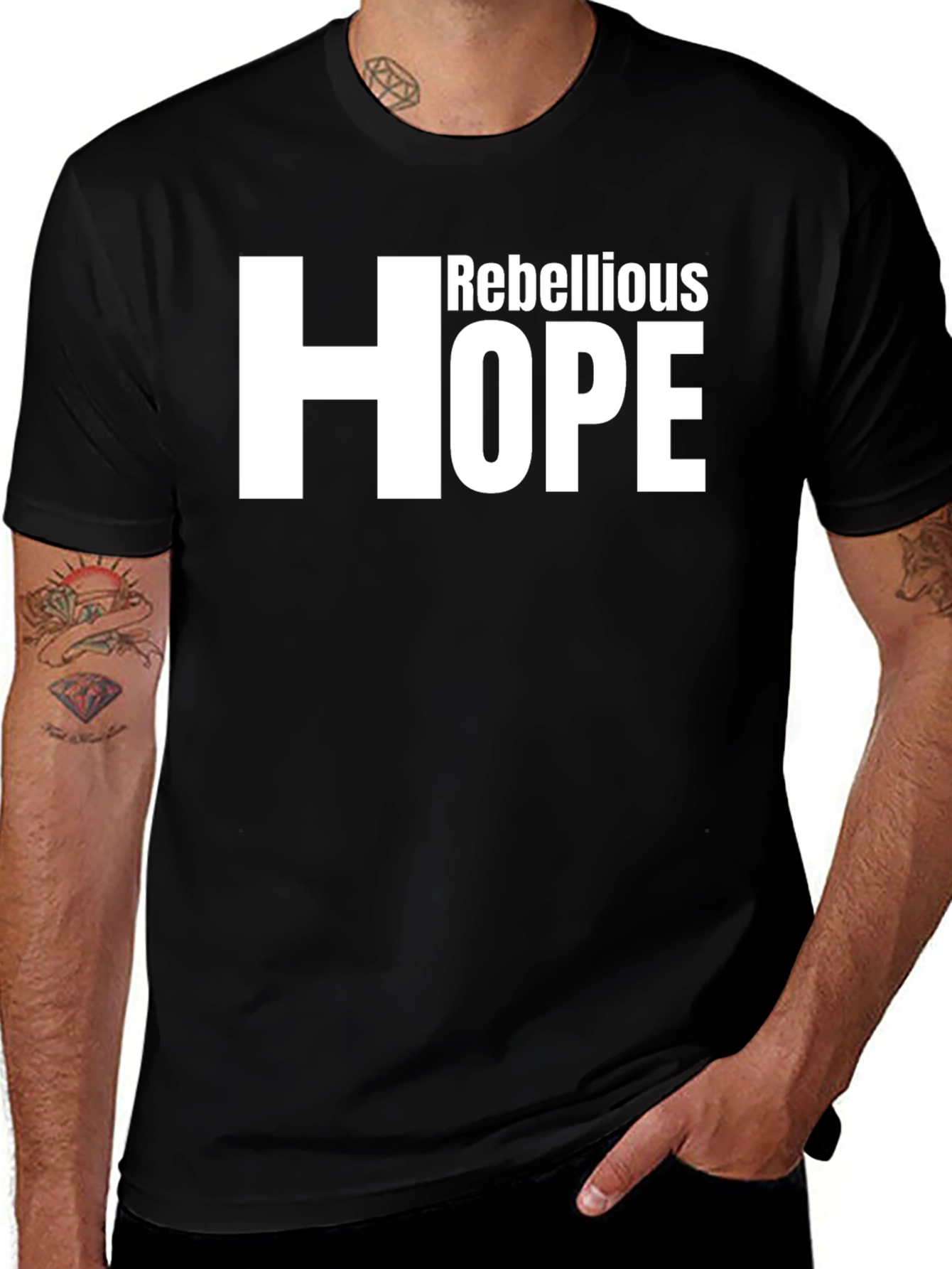 Rebellious Hope Graphic Tee - Mens Fashion
