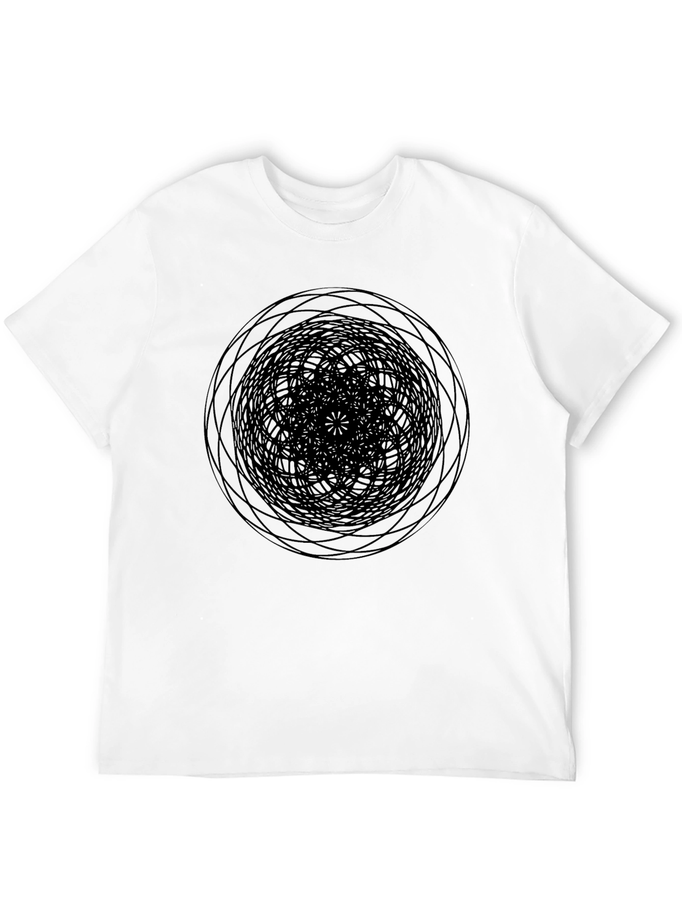 Abstract Circle Graphic Black T-Shirt