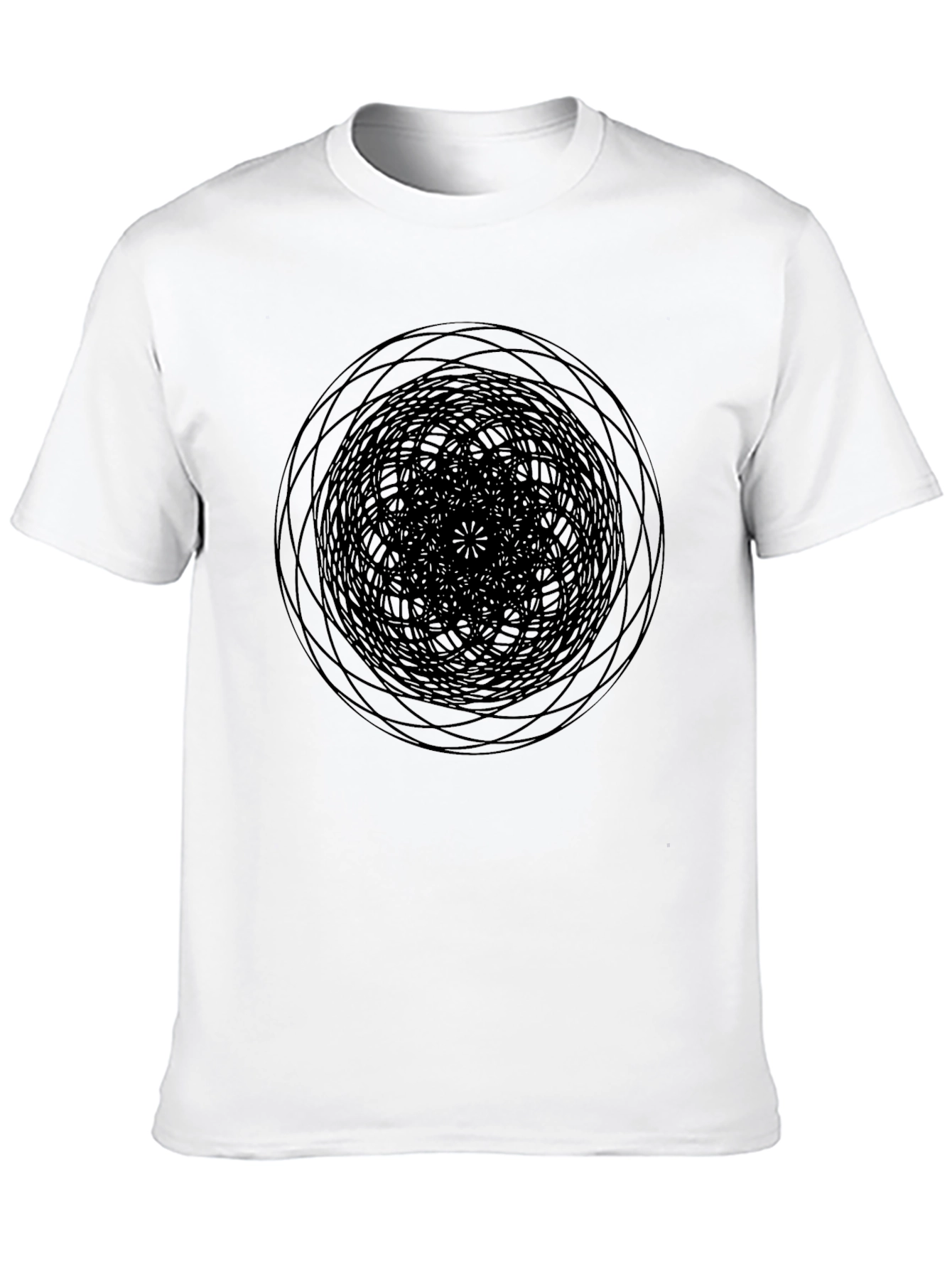 Abstract Circle Graphic Black T-Shirt
