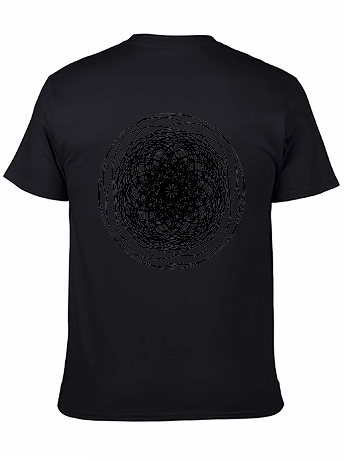 Abstract Circle Graphic Black T-Shirt