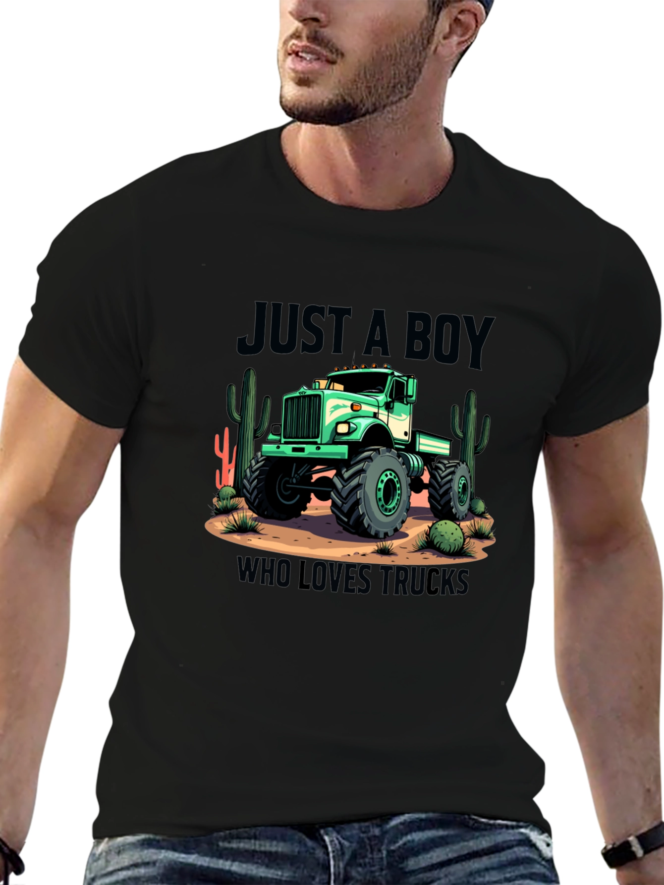 Boy Who Loves Trucks Graphic T-Shirt