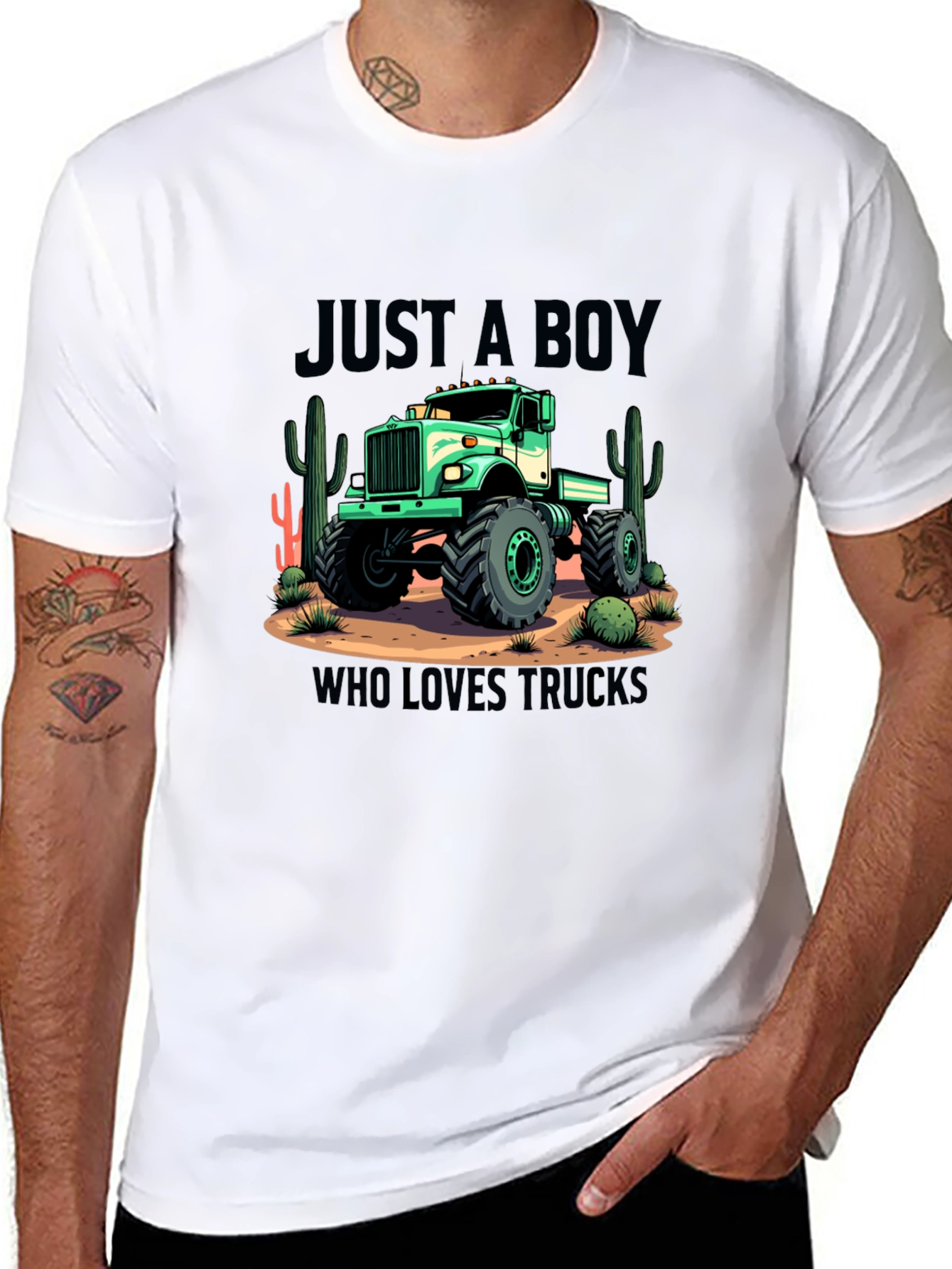 Boy Who Loves Trucks Graphic T-Shirt