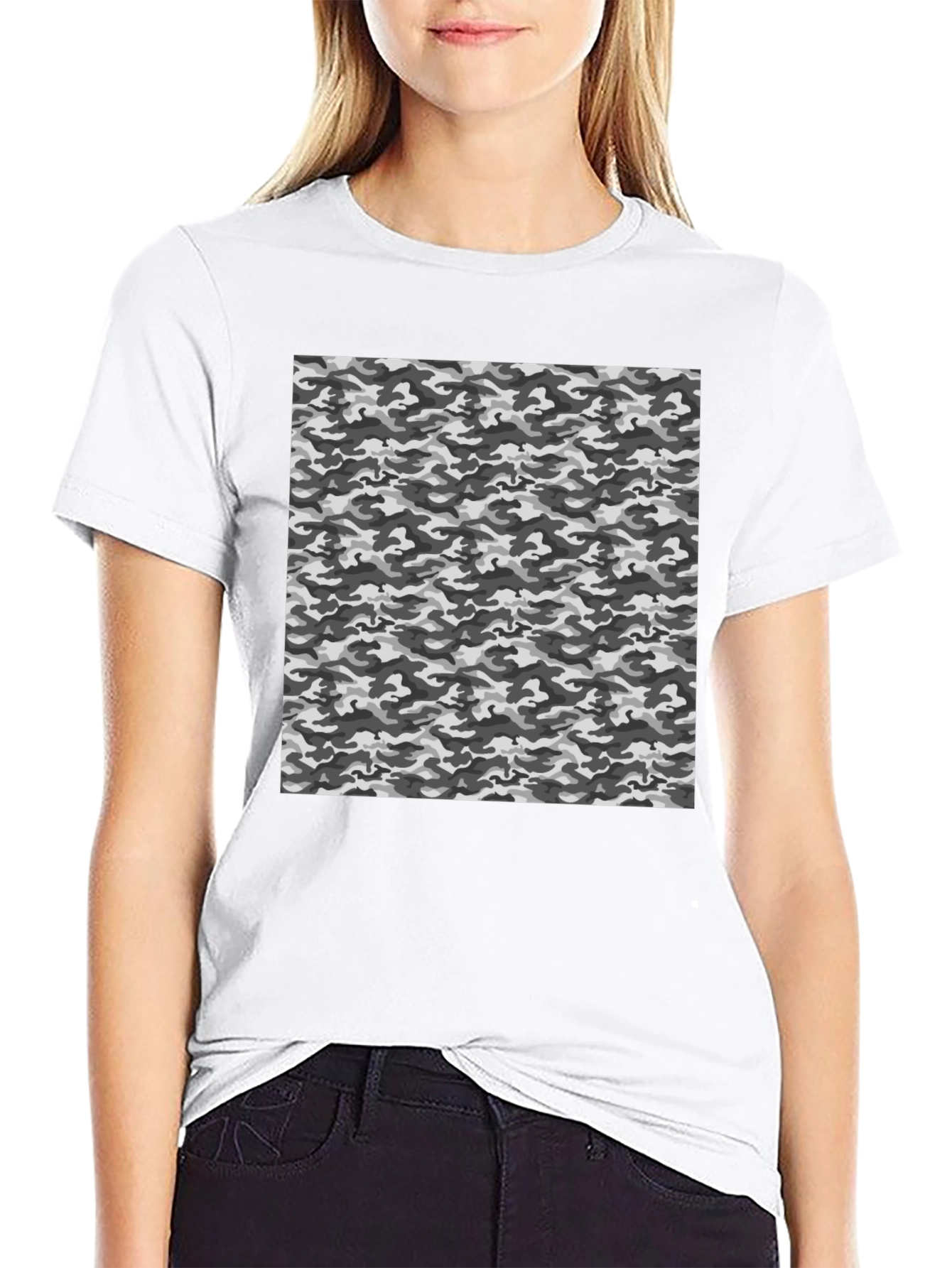 Urban Camo Print Black T-Shirt