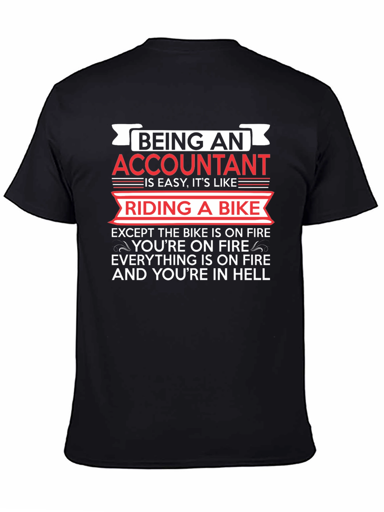 Accountant Riding Bike Funny T-Shirt