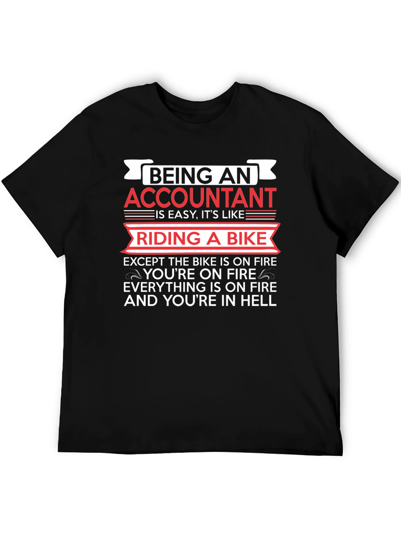 Accountant Riding Bike Funny T-Shirt