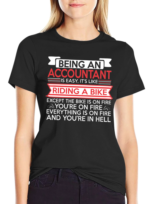 Accountant Riding Bike Funny T-Shirt