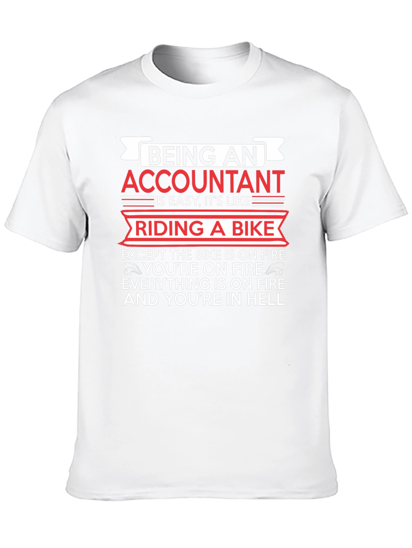 Accountant Riding Bike Funny T-Shirt