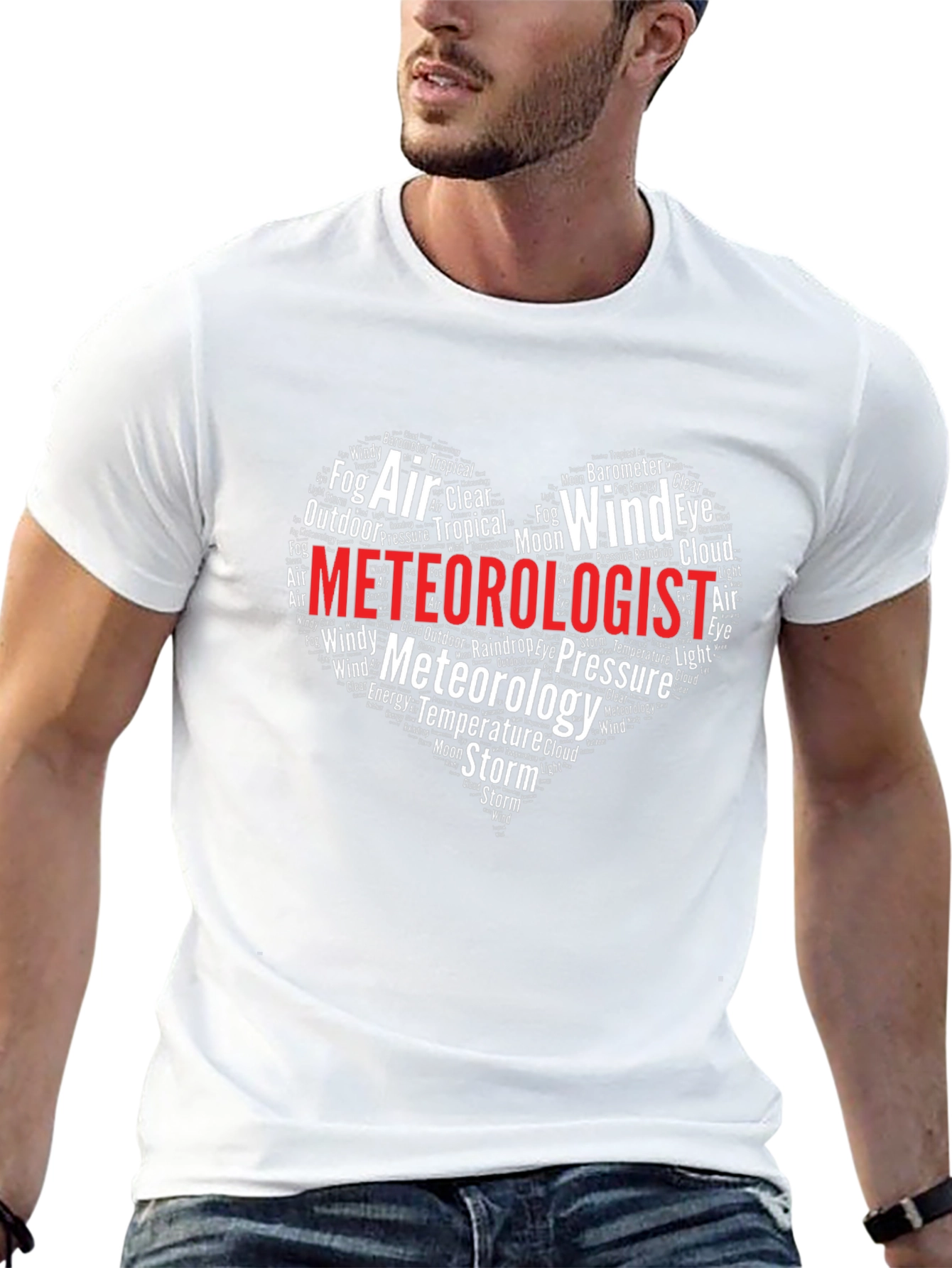 Meteorologist Heart Word Cloud T-Shirt