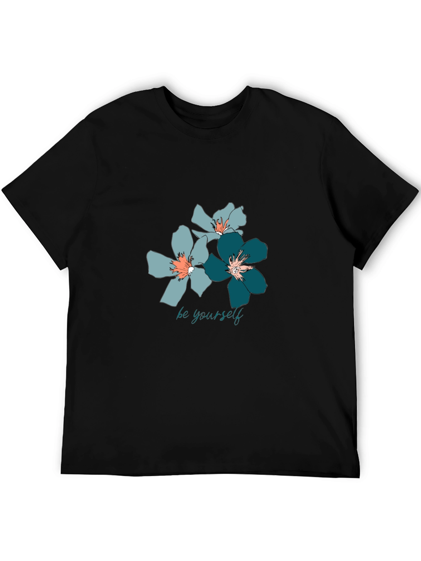 Floral Print T-Shirt - Be Yourself