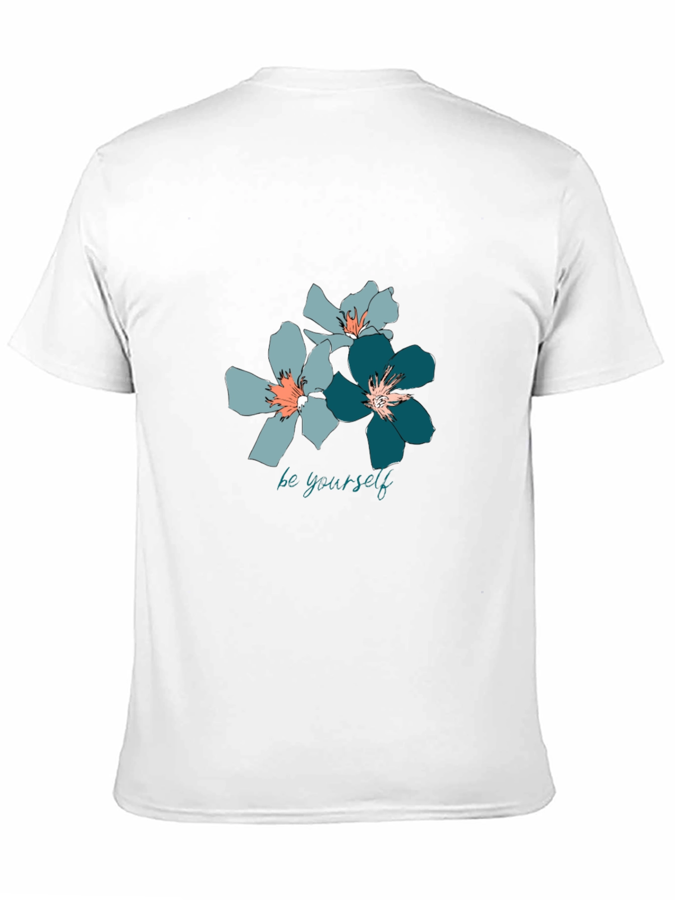 Floral Print T-Shirt - Be Yourself