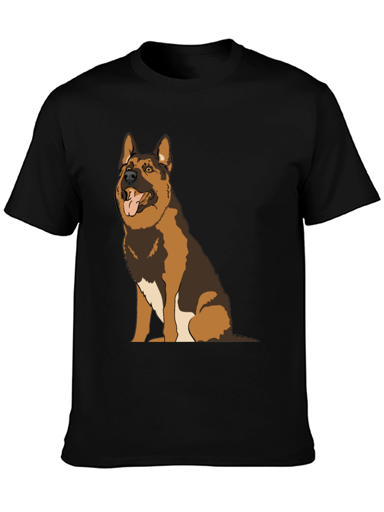 German Shepherd Dog Graphic Tee - Unisex Black T-Shirt