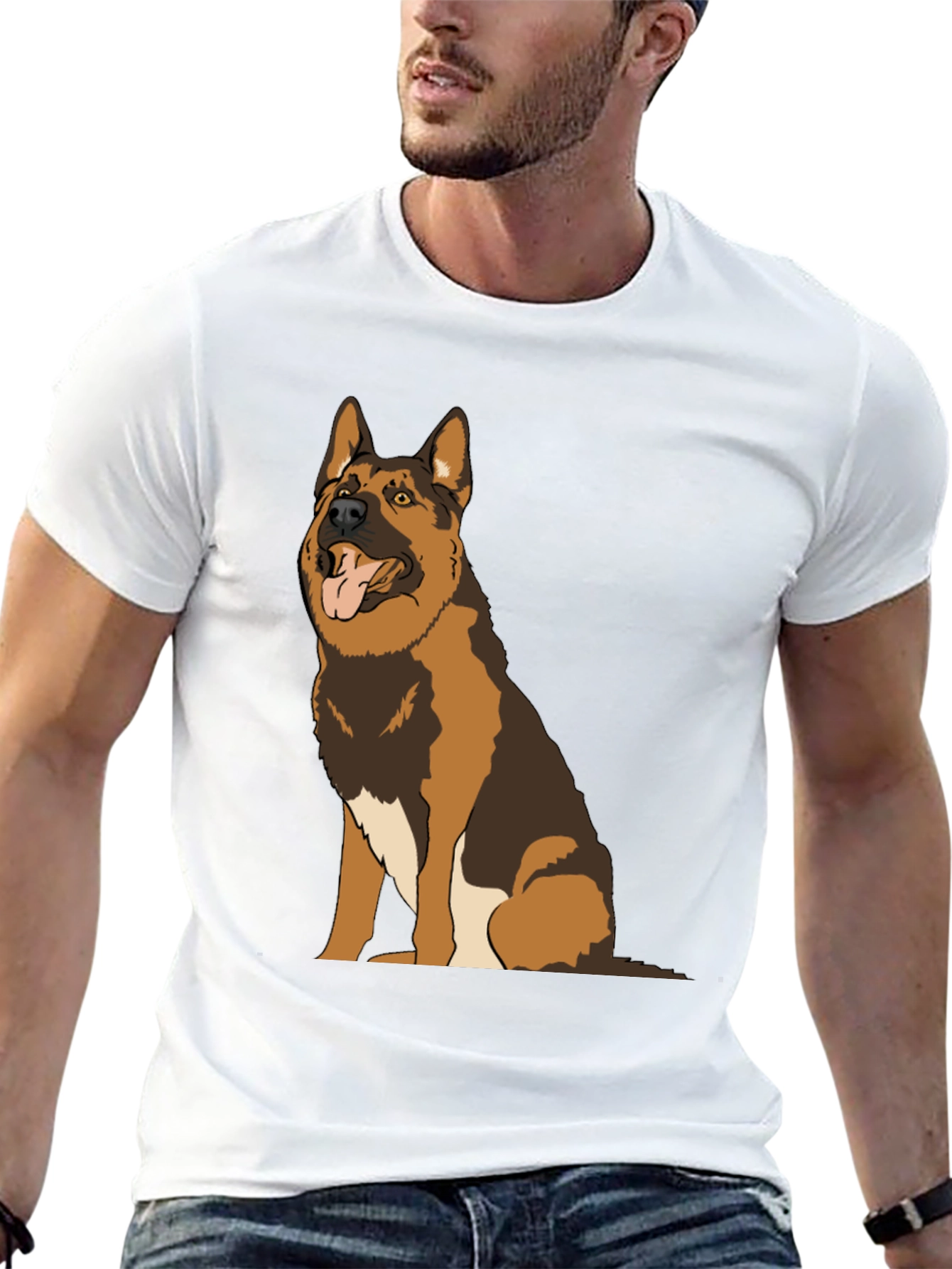 German Shepherd Dog Graphic Tee - Unisex Black T-Shirt