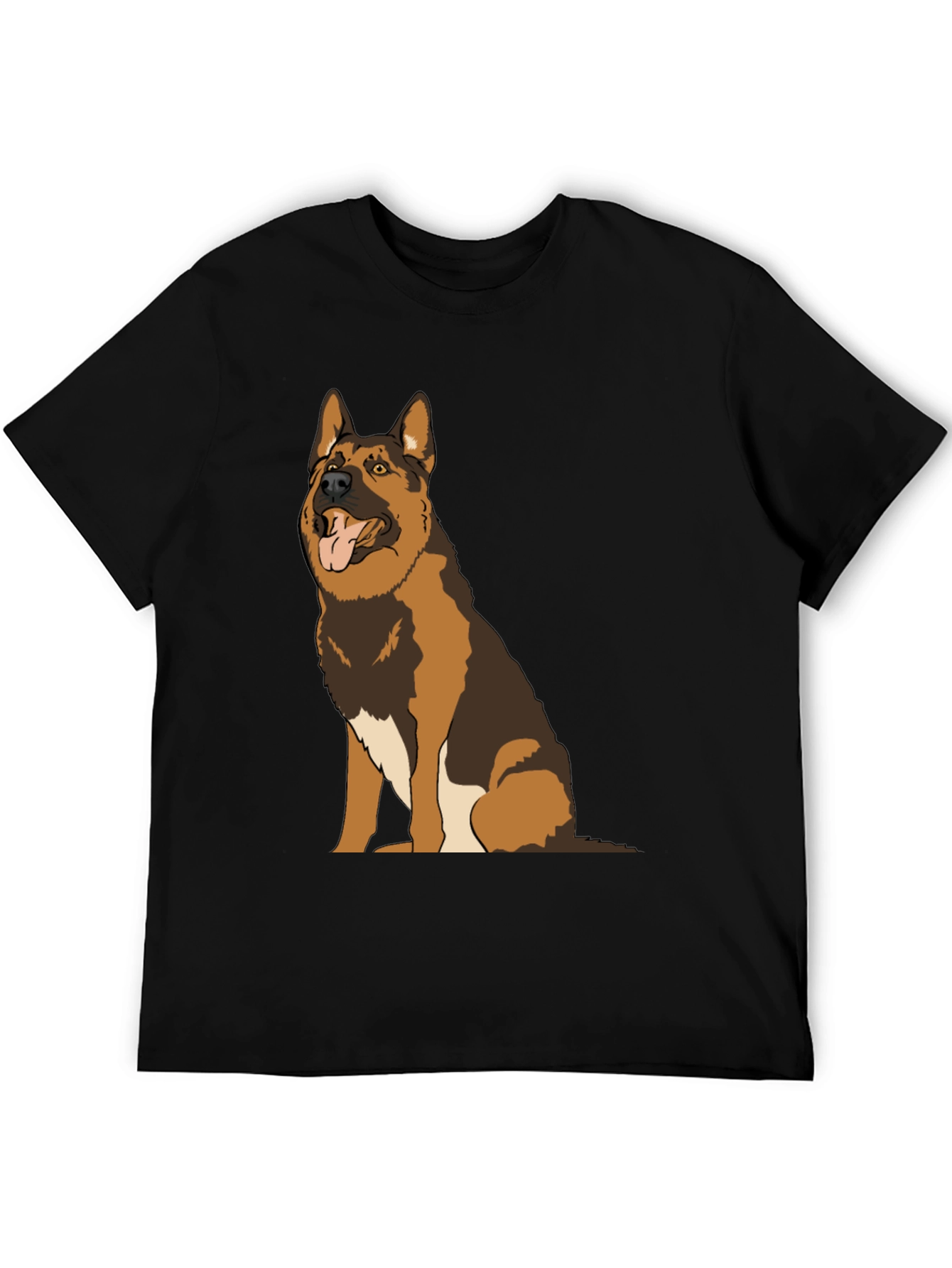 German Shepherd Dog Graphic Tee - Unisex Black T-Shirt