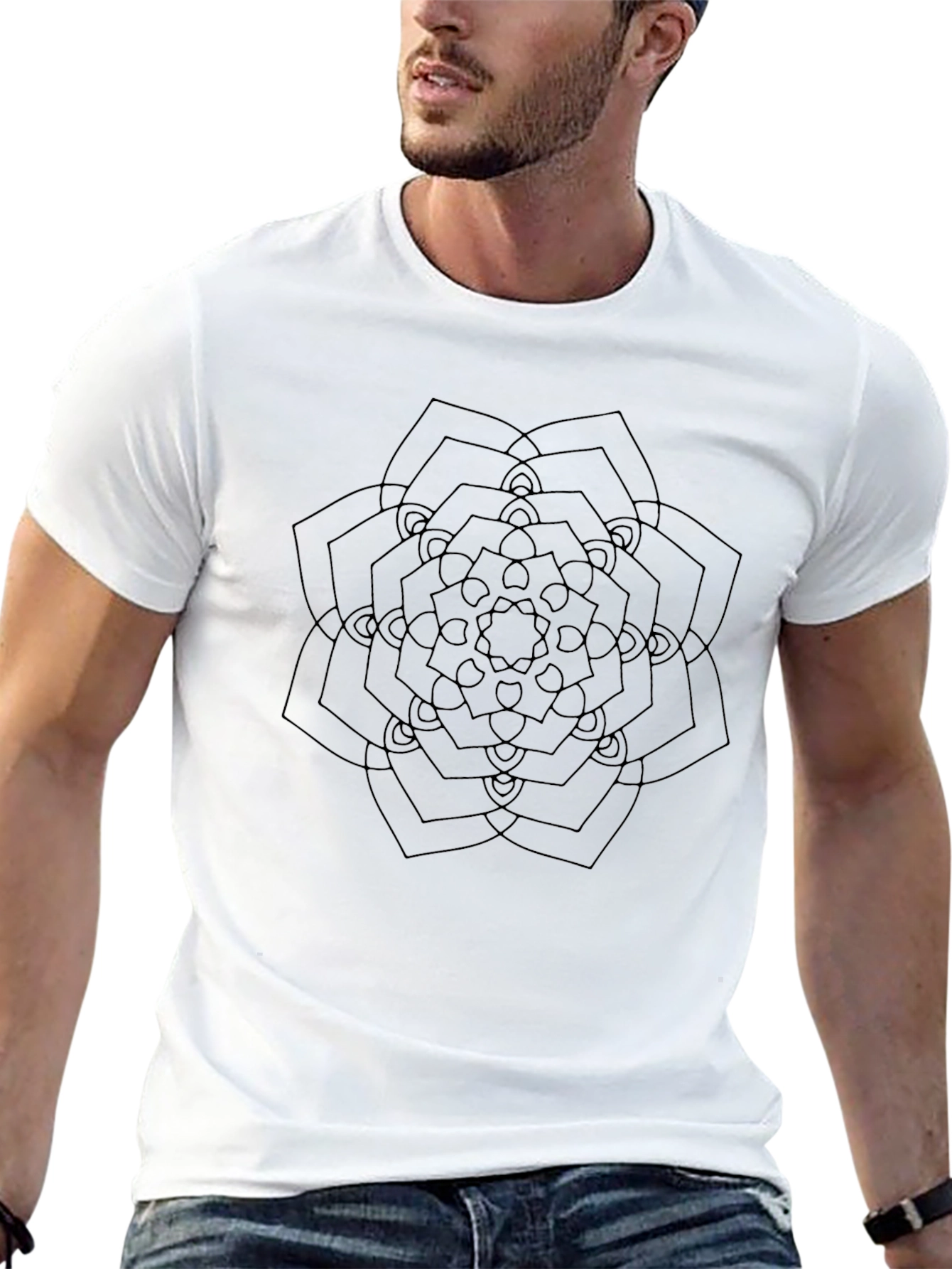 Geometric Mandala T-Shirt - Minimalist Design