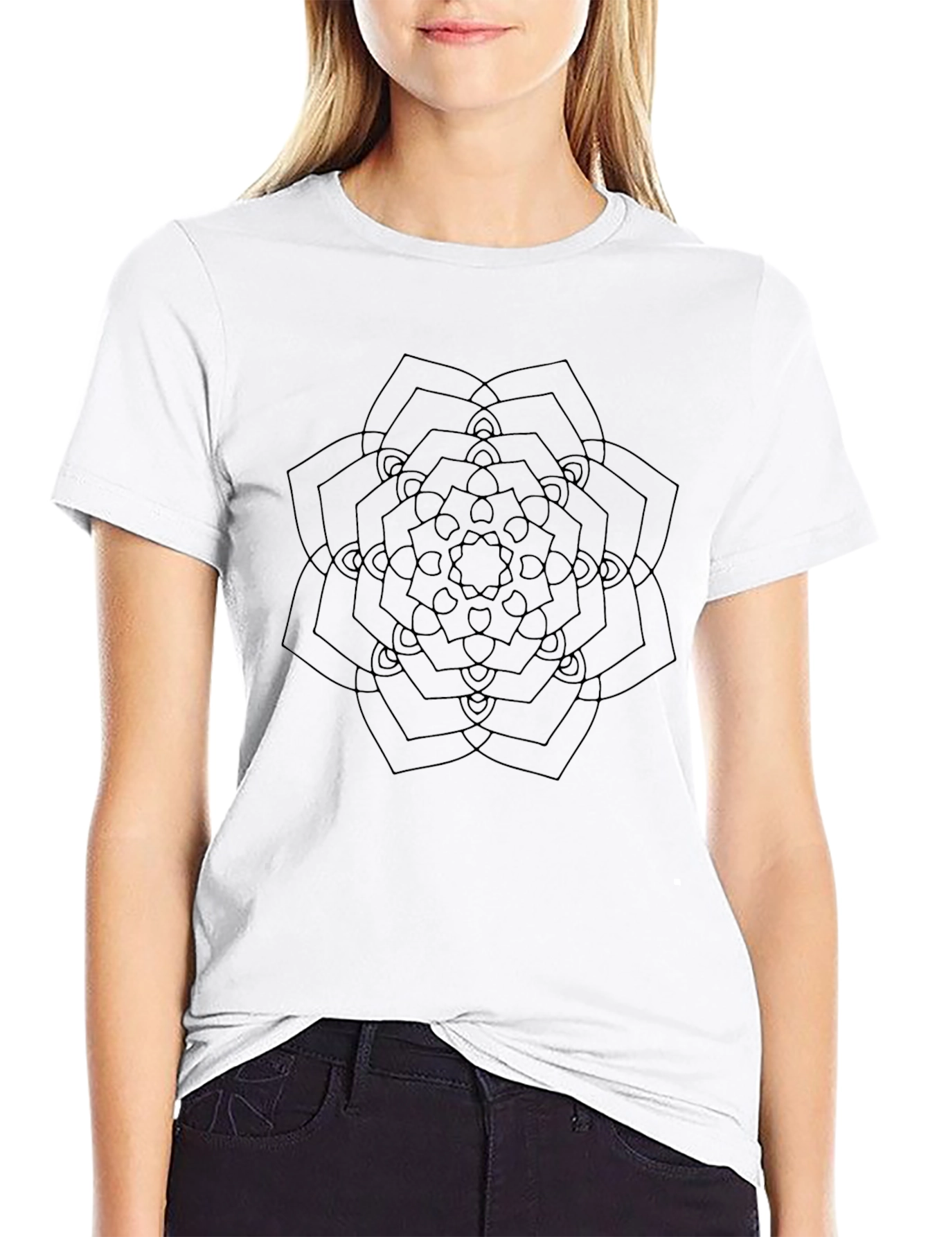 Geometric Mandala T-Shirt - Minimalist Design