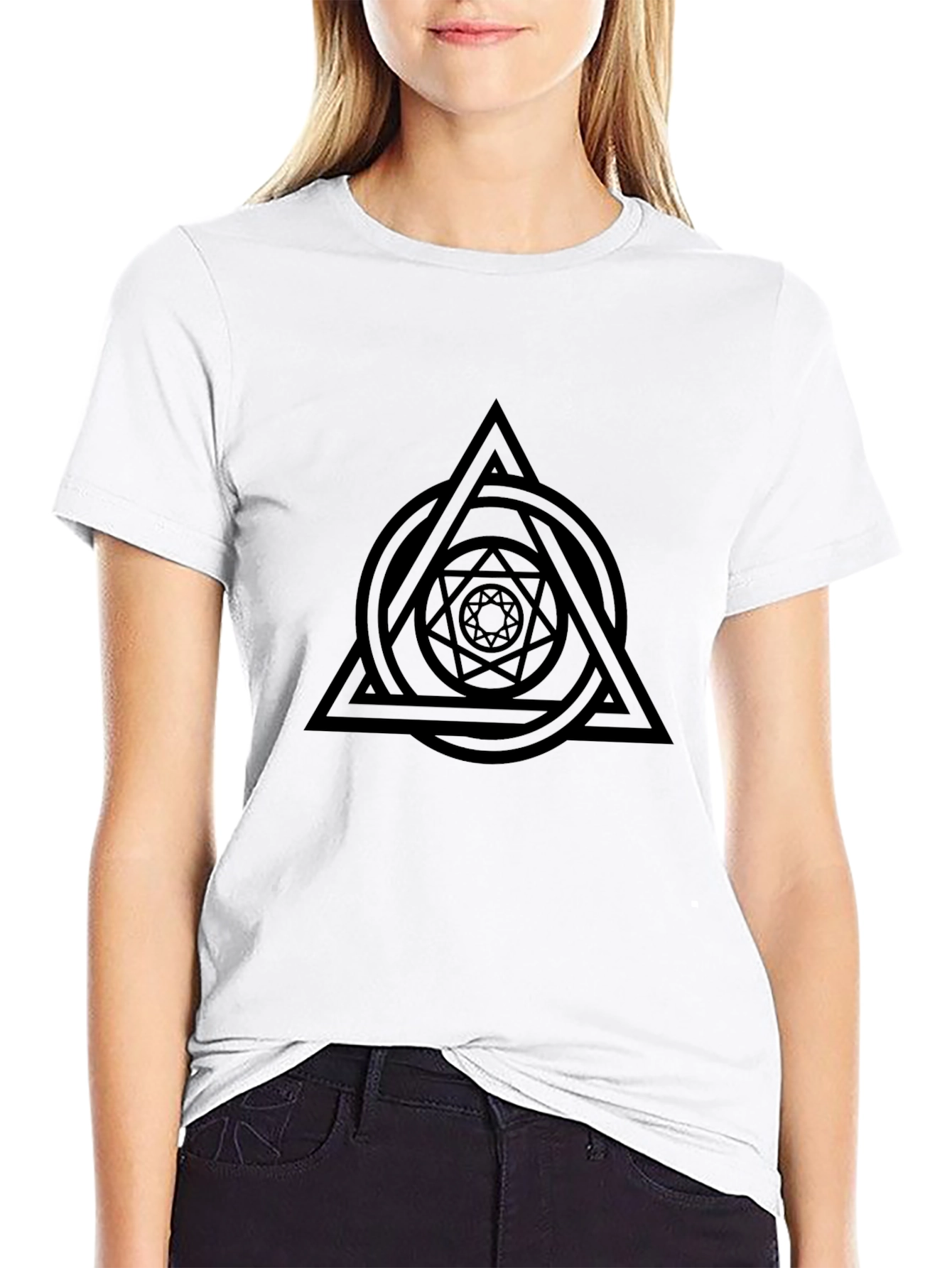 Geometric Design Black T-Shirt - Mens Fashion