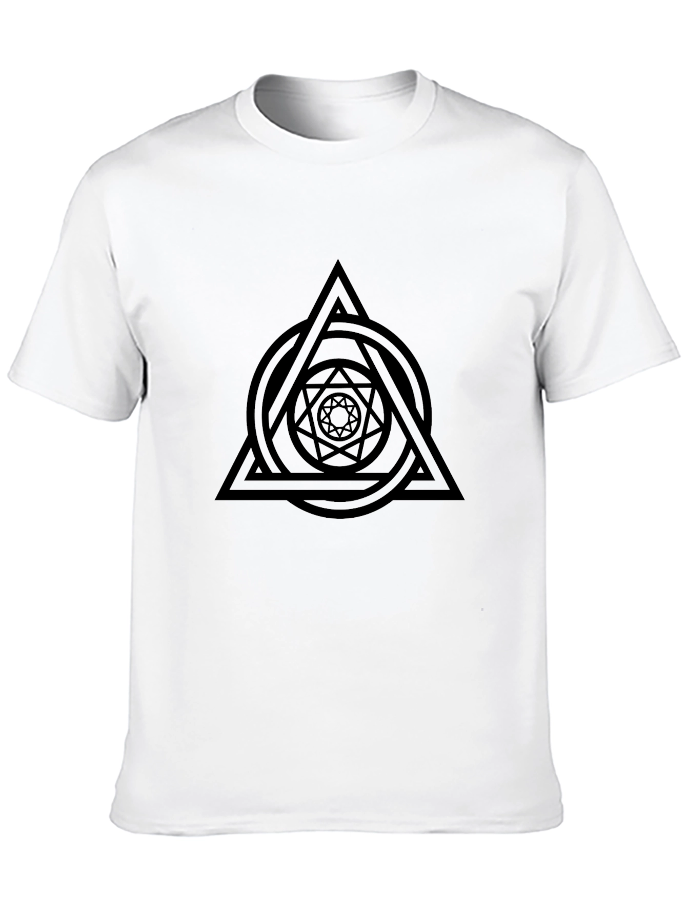 Geometric Design Black T-Shirt - Mens Fashion