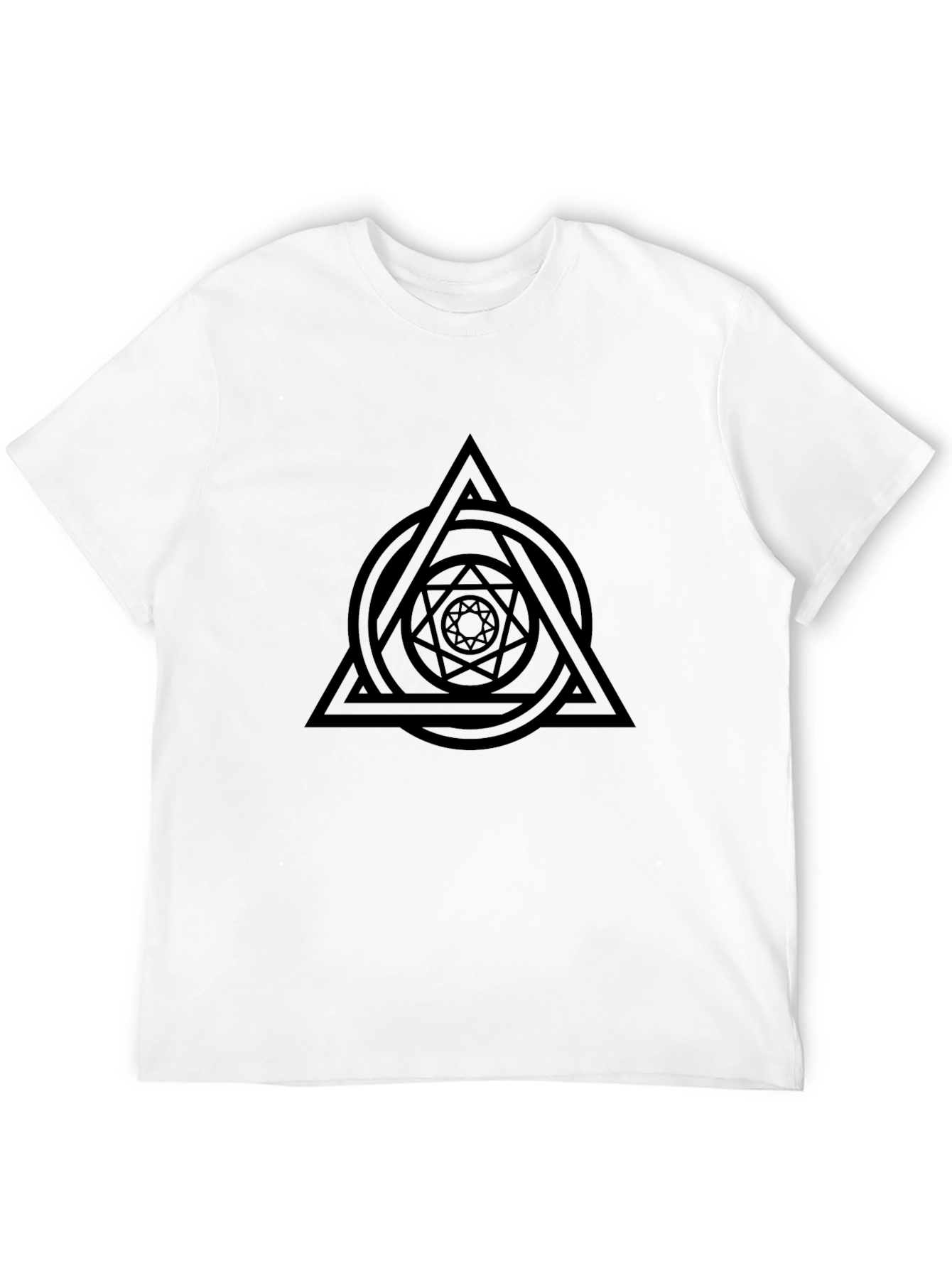 Geometric Design Black T-Shirt - Mens Fashion