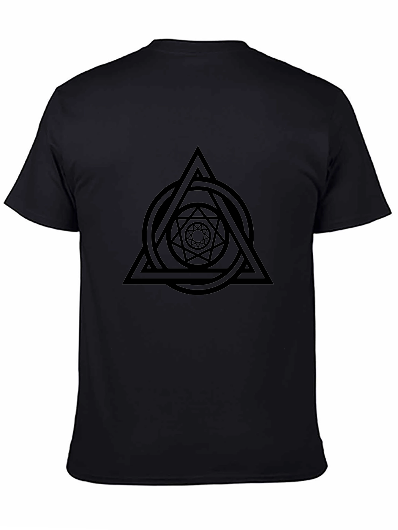 Geometric Design Black T-Shirt - Mens Fashion