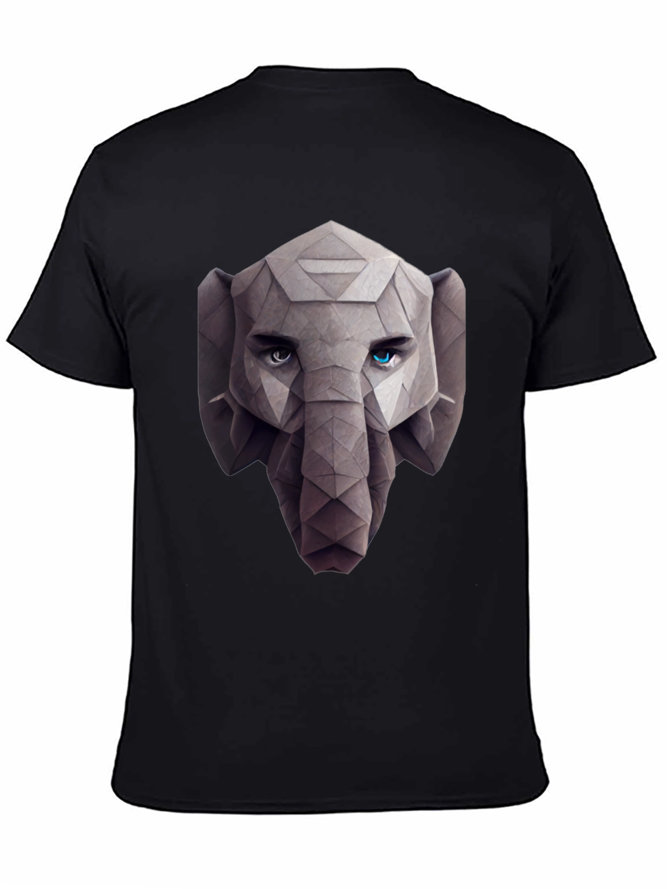 Geometric Elephant Graphic Tee - Stylish Black T-Shirt