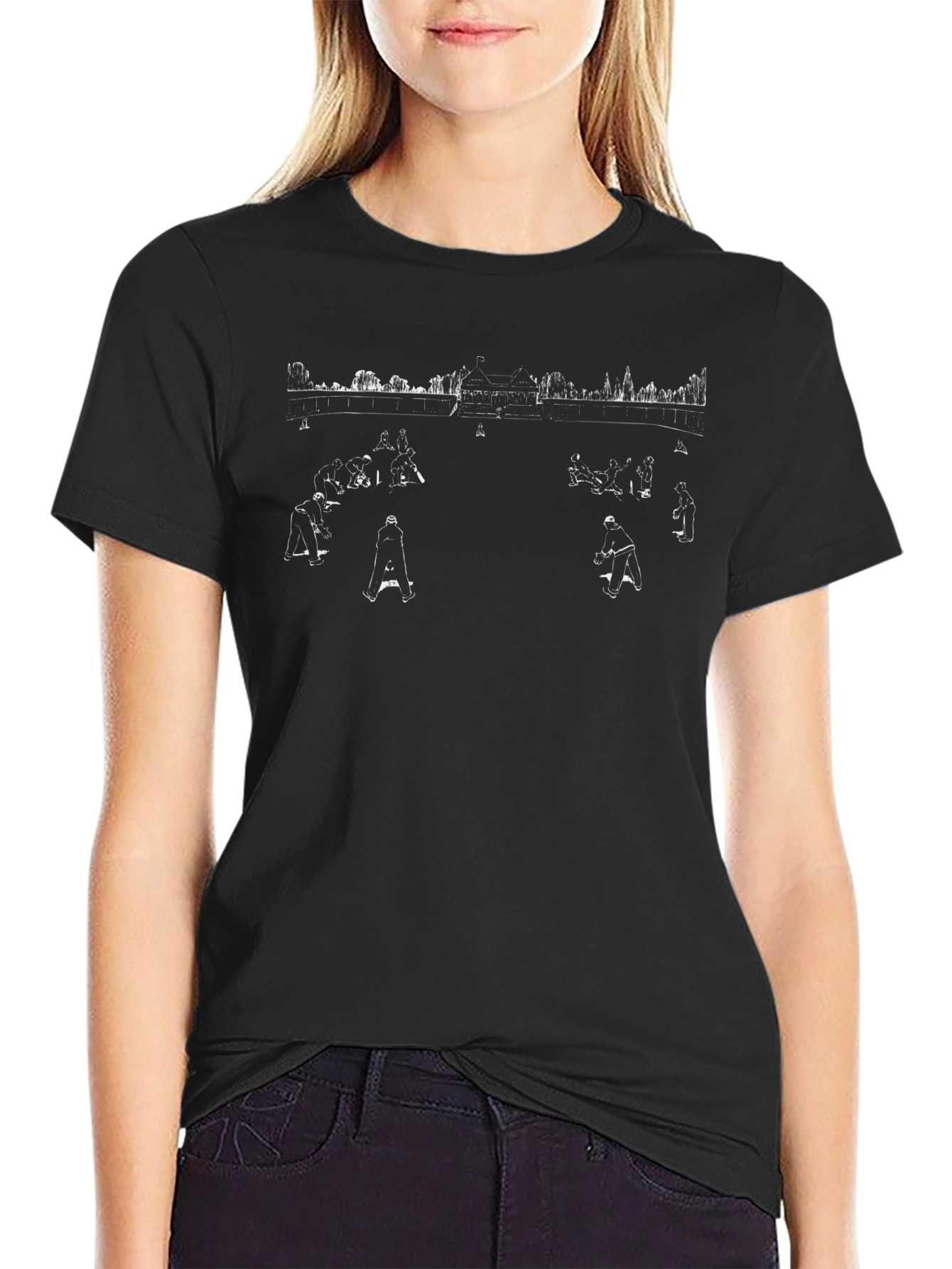 Abstract Crowd Black Tee