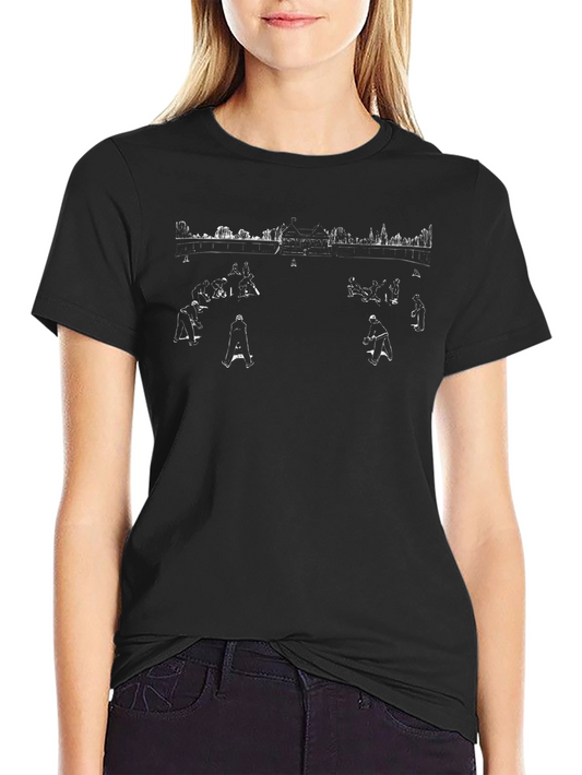 Abstract Crowd Black Tee