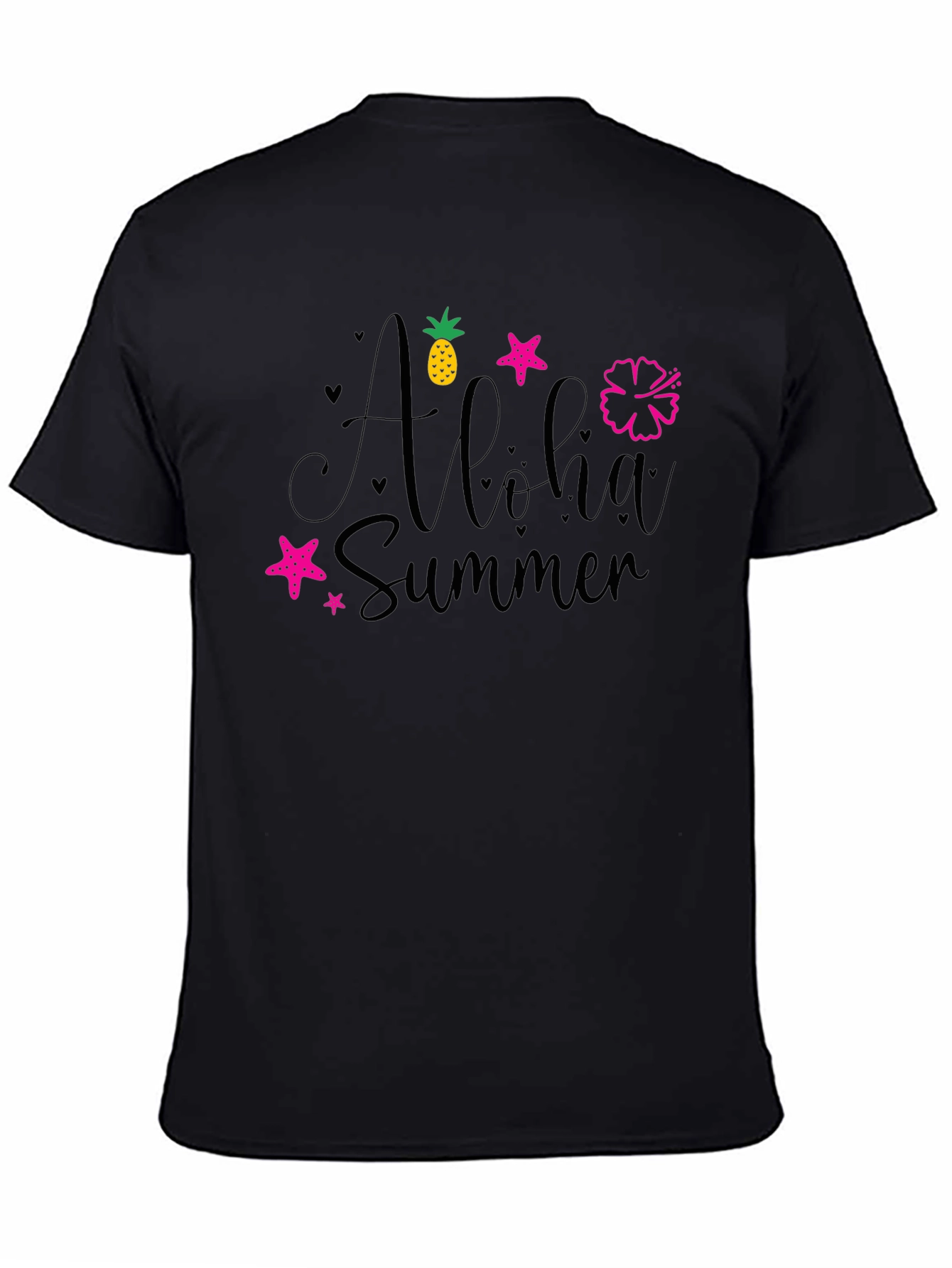 Aloha Summer Black Graphic Tee