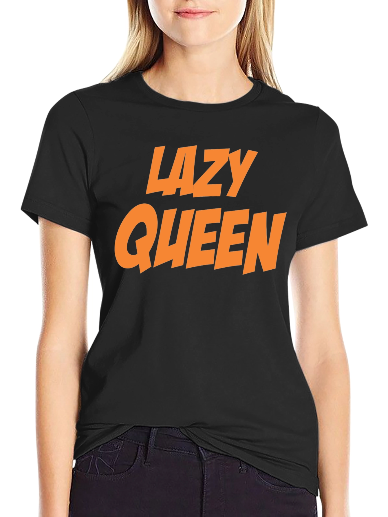Lazy Queen Black Graphic Tee