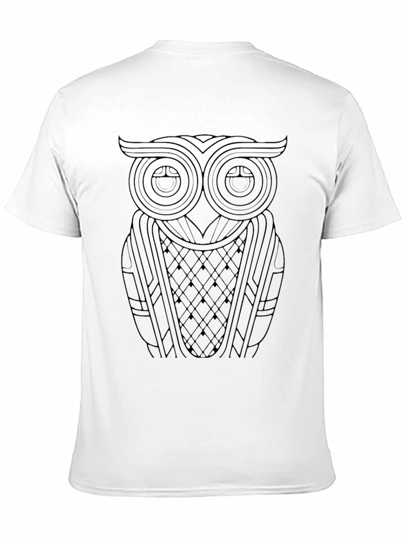 Abstract Owl Graphic Black T-Shirt