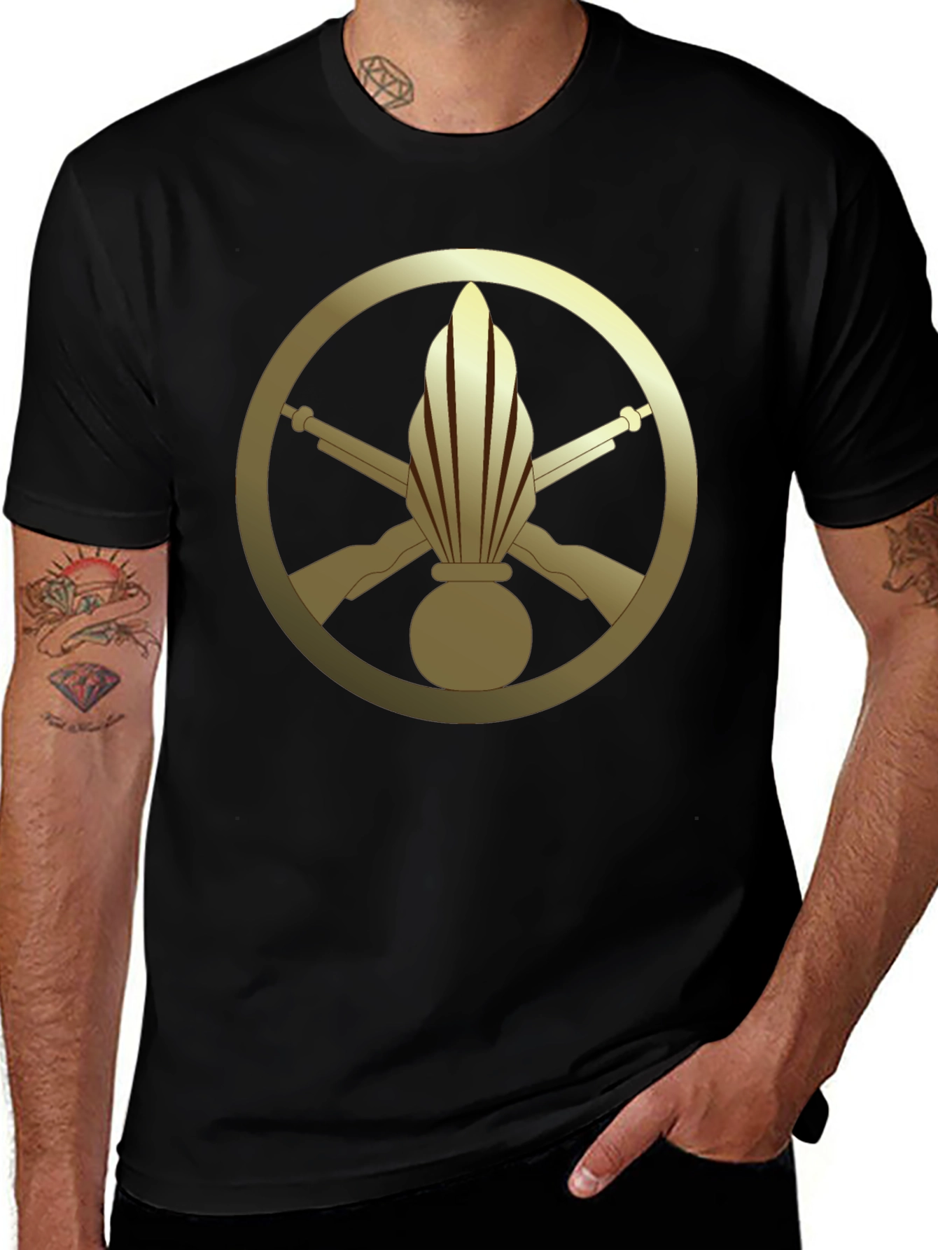 Gendarmerie Symbol Tee - Black Cotton