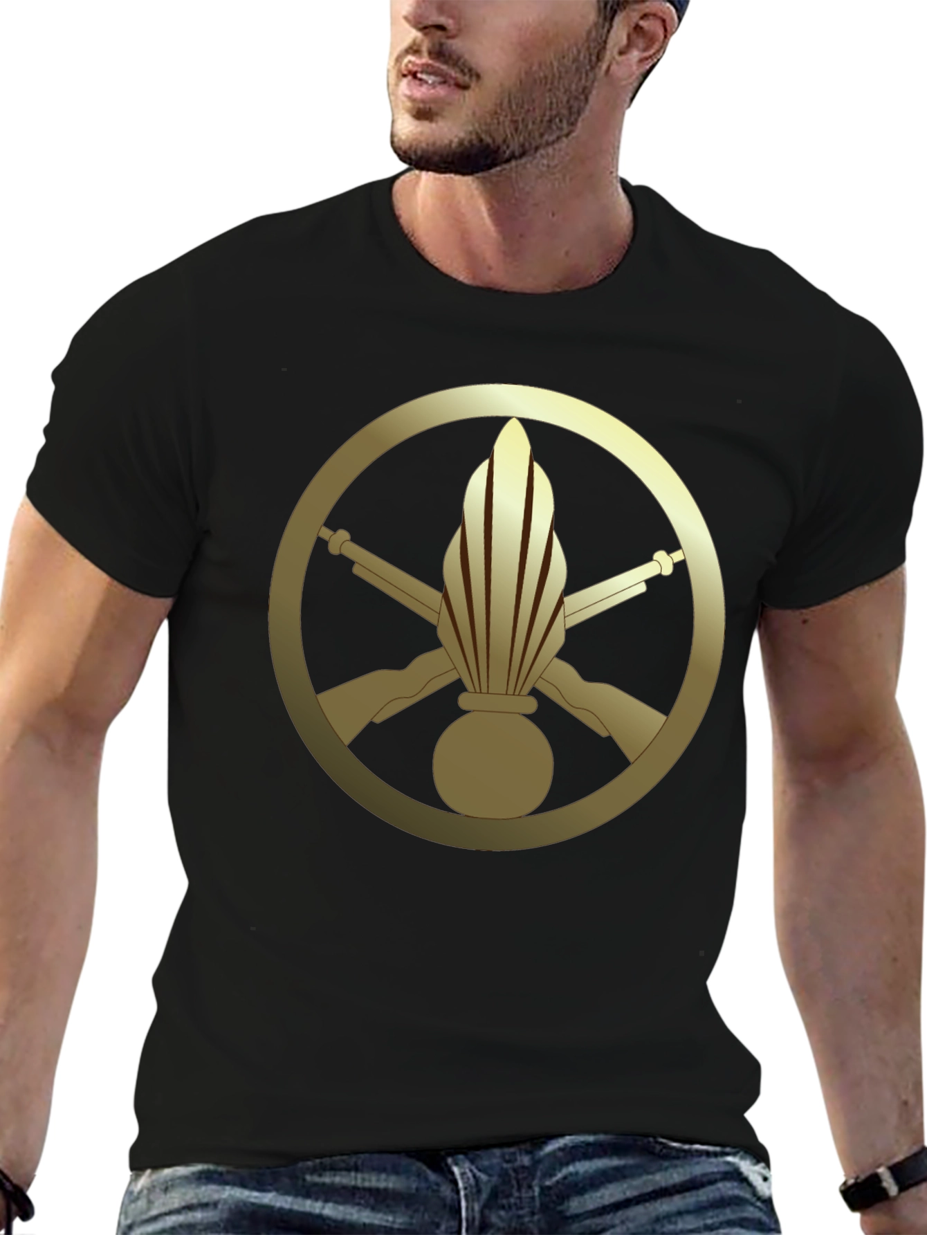 Gendarmerie Symbol Tee - Black Cotton