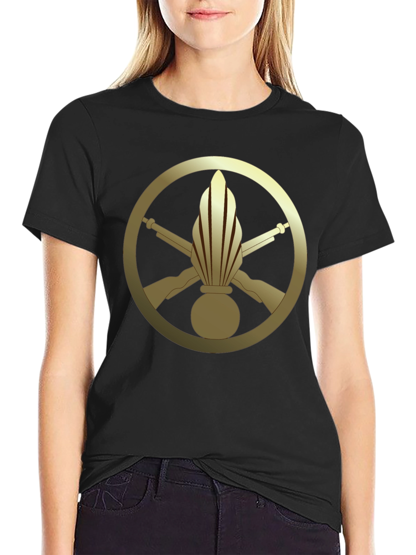 Gendarmerie Symbol Tee - Black Cotton