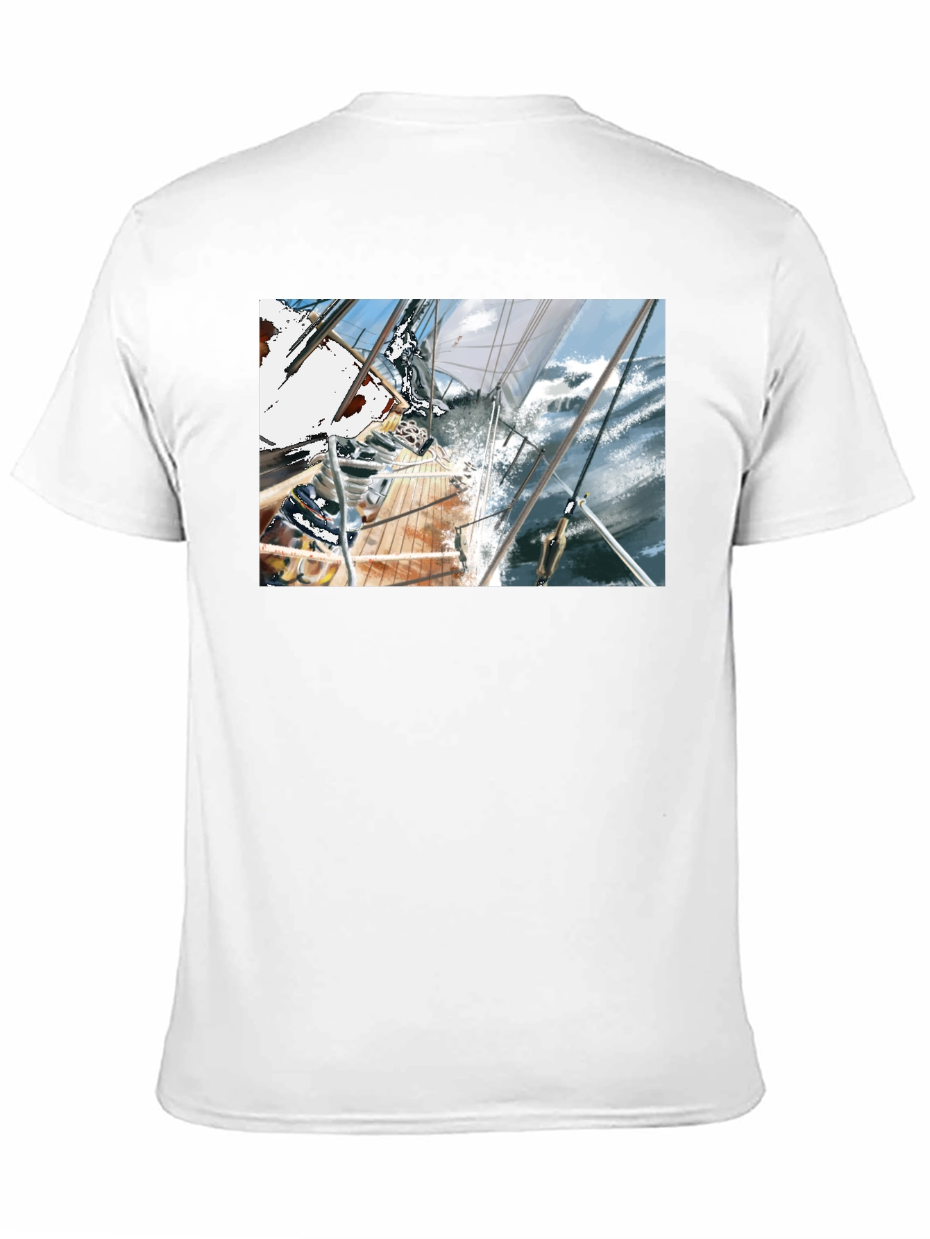 Sailboat Graphic Tee - Black Cotton