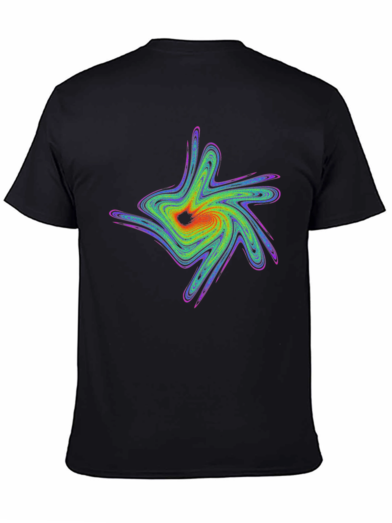 Abstract Swirl Graphic Black T-Shirt