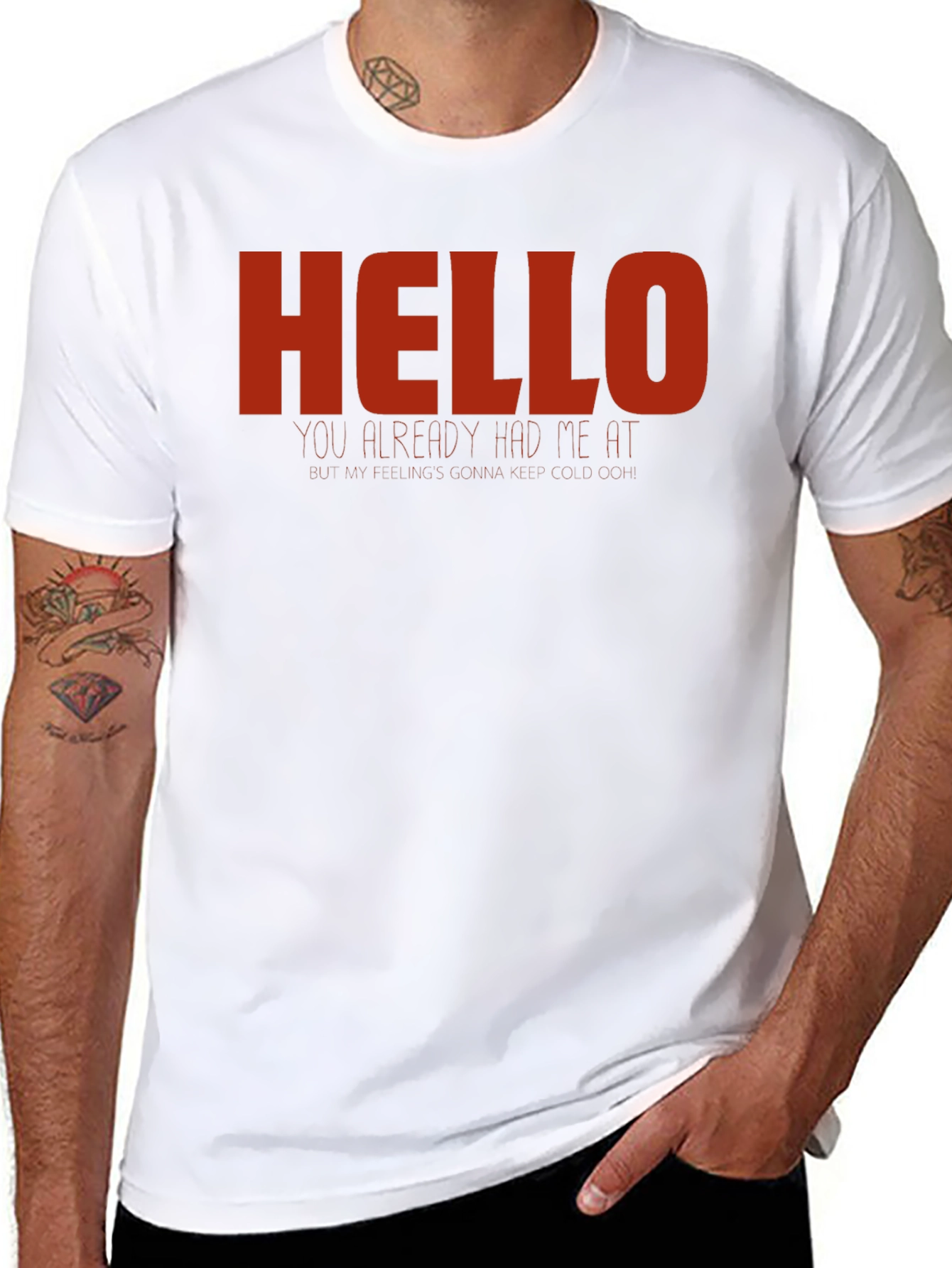 Hello T-Shirt - Novelty Graphic Tee - Casual Wear